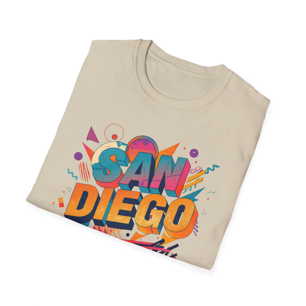 San Diego Retro Graphic T‑Shirt — Colorful 80s Style City Tee