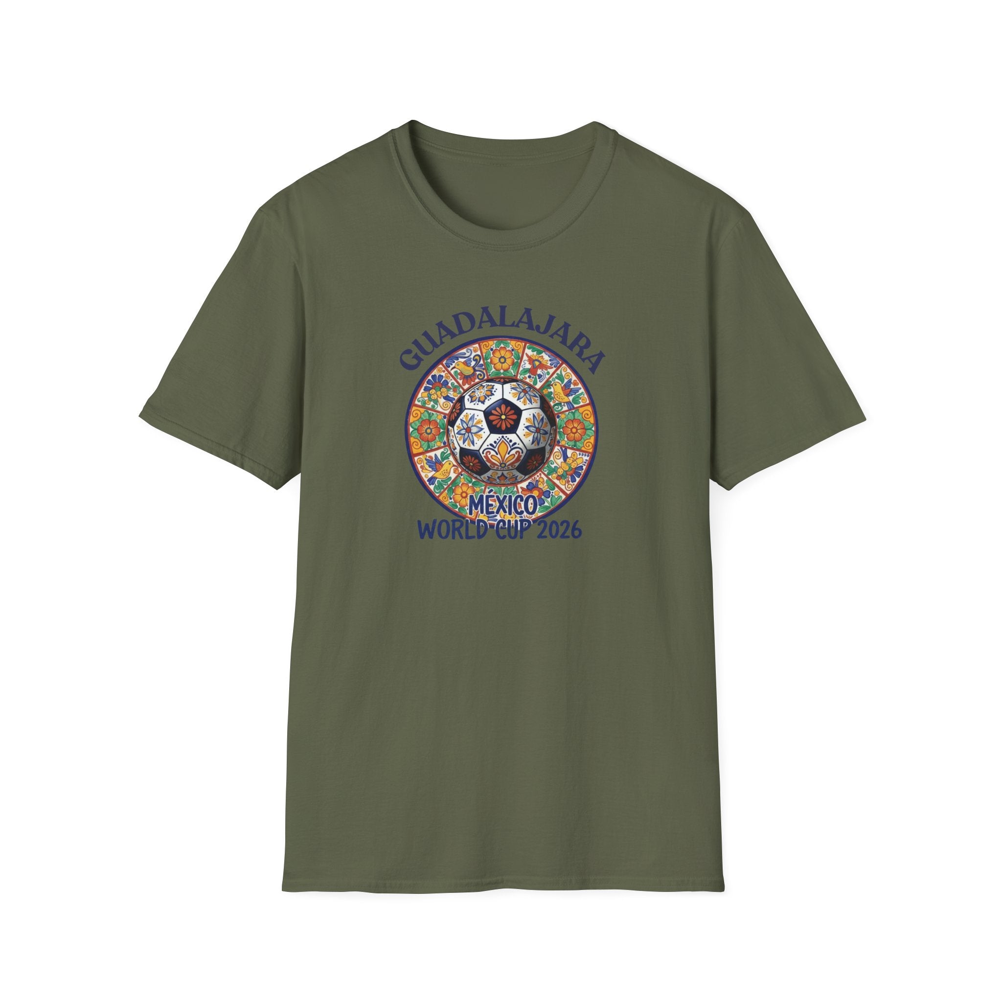 Guadalajara Mexico World Cup 2026 Soccer T-Shirt — Colorful Aztec Ball Design