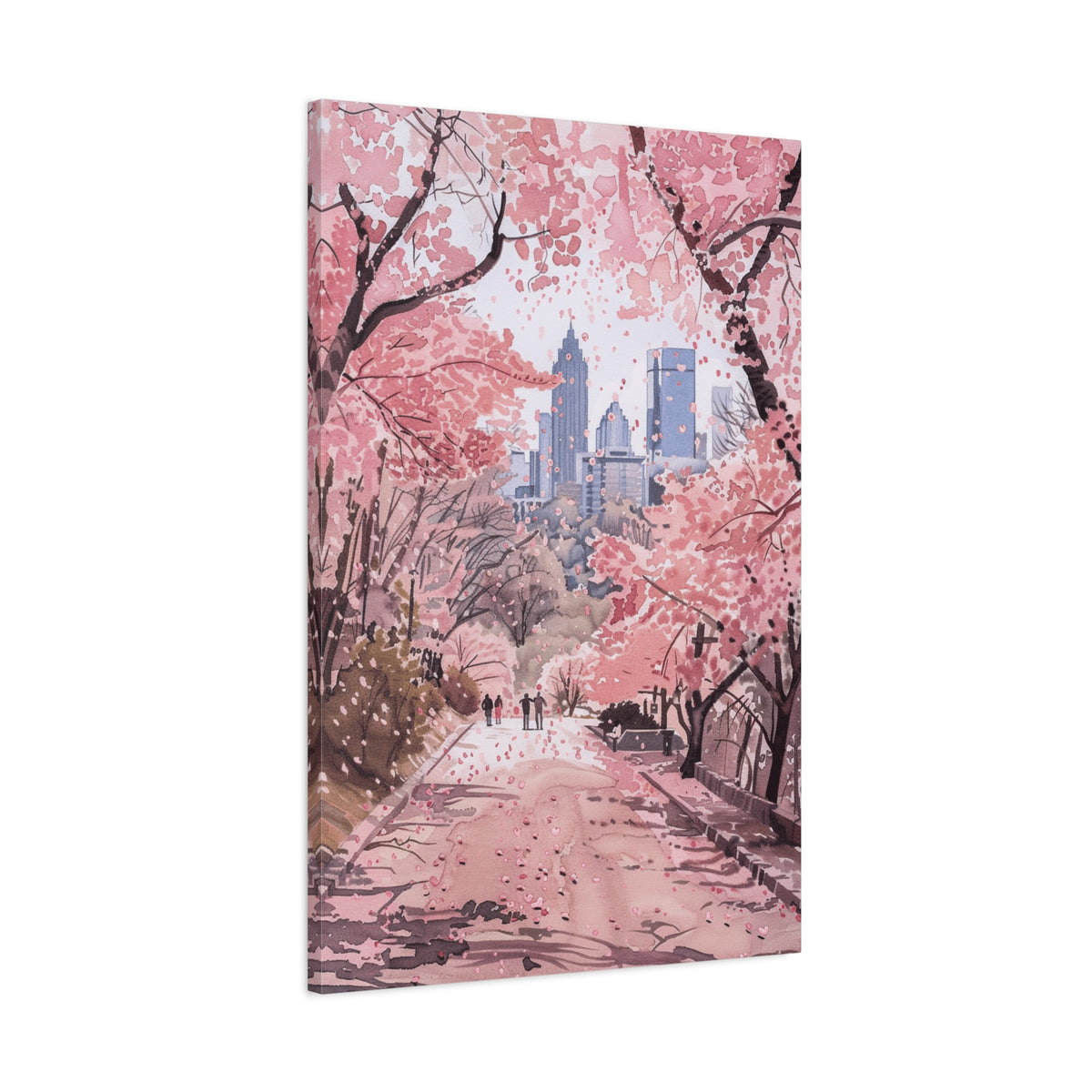 Atlanta Piedmont Park - Georgia - Cherry Blossom Cityscape Canvas - Bank of America Plaza