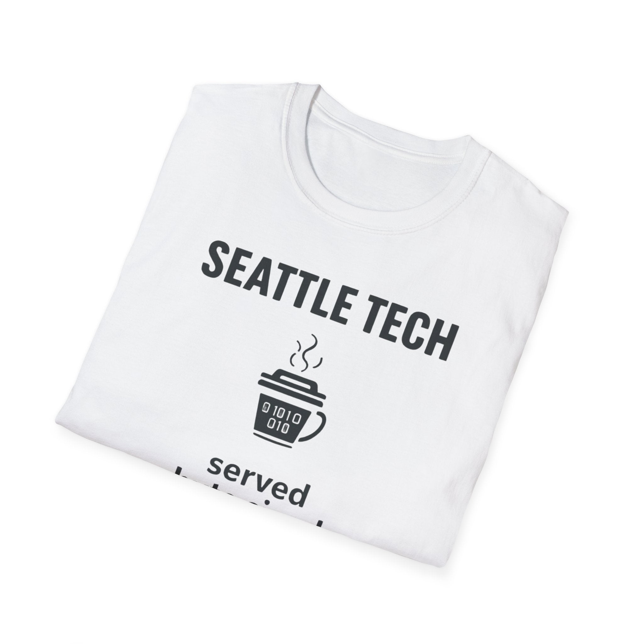 Seattle Tech T-Shirt — "Served Byte Sized" Coffee Cup Design
