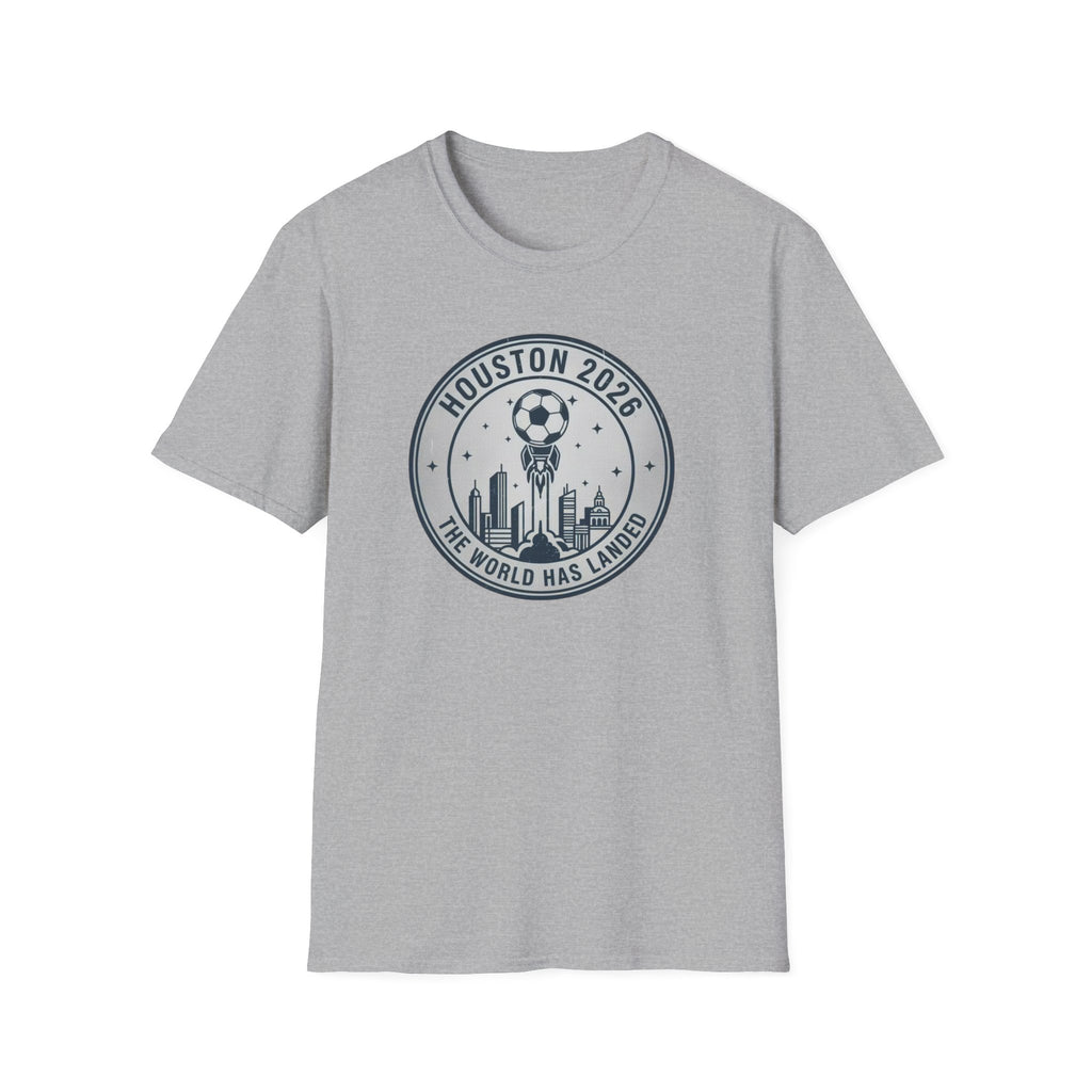Houston 2026 Soccer Tee — "The World Has Landed" City Crest