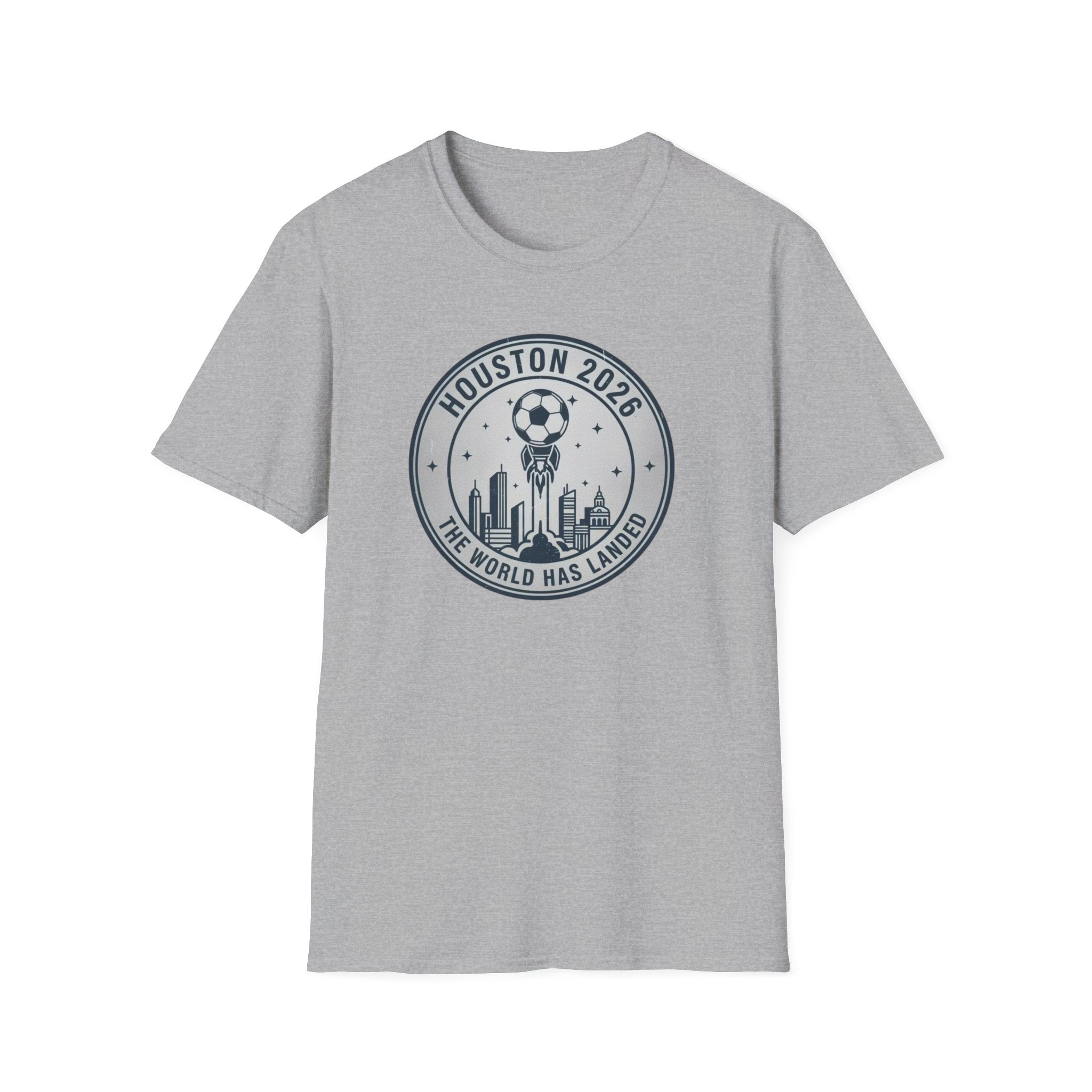 Houston 2026 Soccer Tee — "The World Has Landed" City Crest