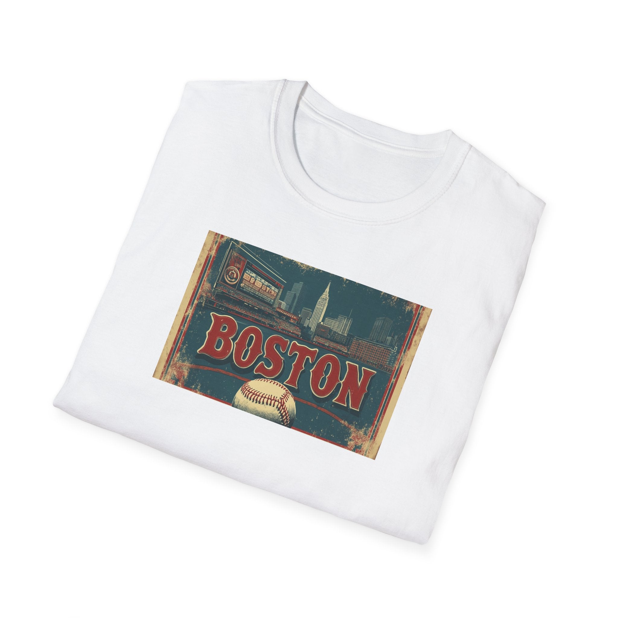 Vintage Boston postcard T-Shirt | city skyline, retro travel design