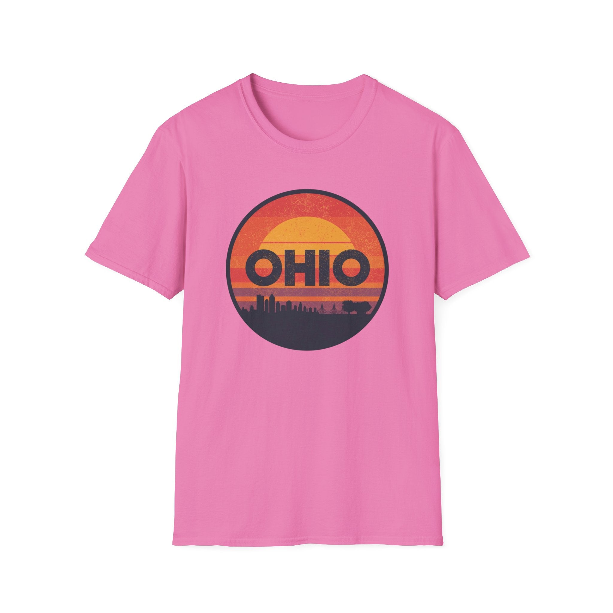 Ohio Retro Sunset T-Shirt — Vintage State Skyline Tee