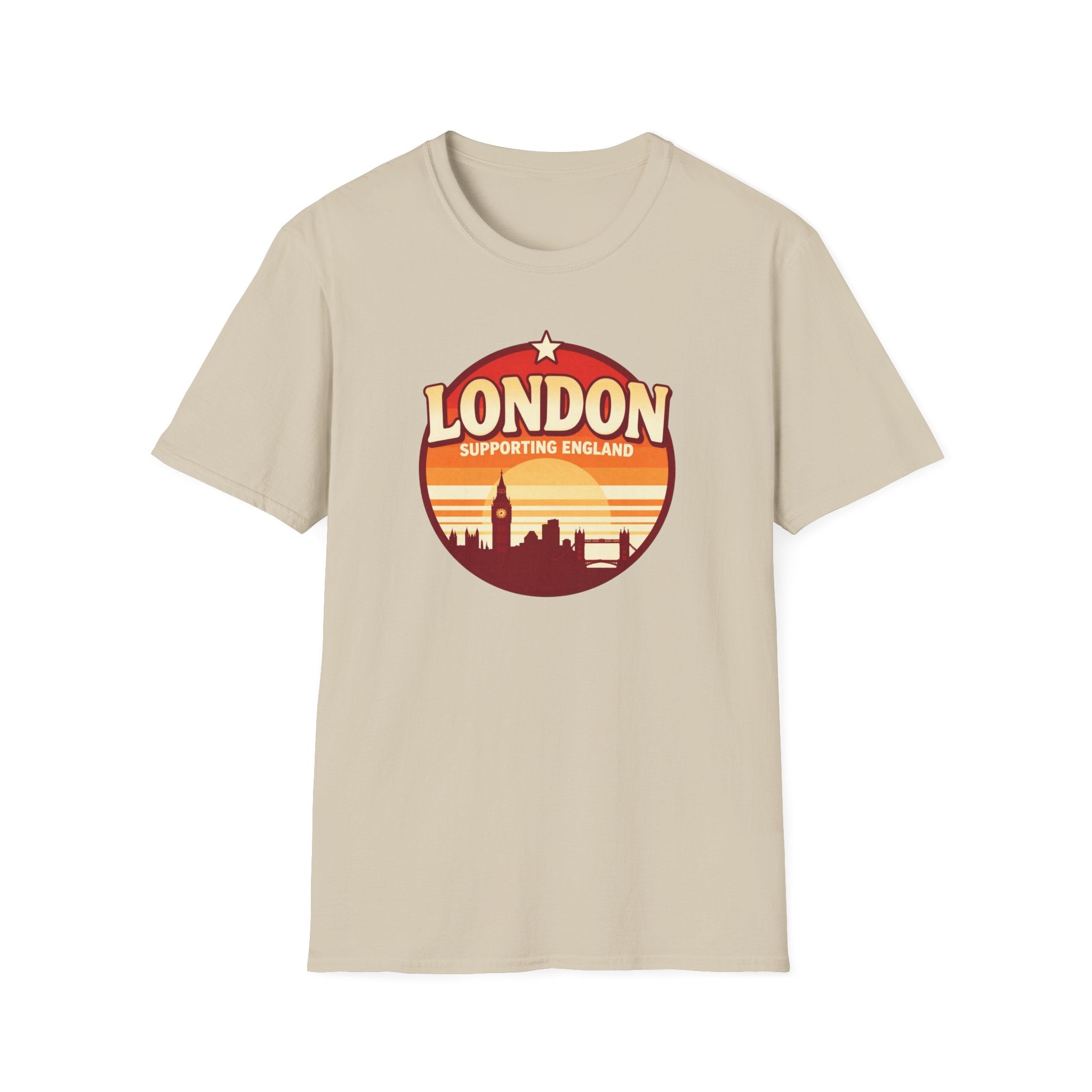 London Skyline T‑Shirt — Supporting England Retro Sunset Graphic