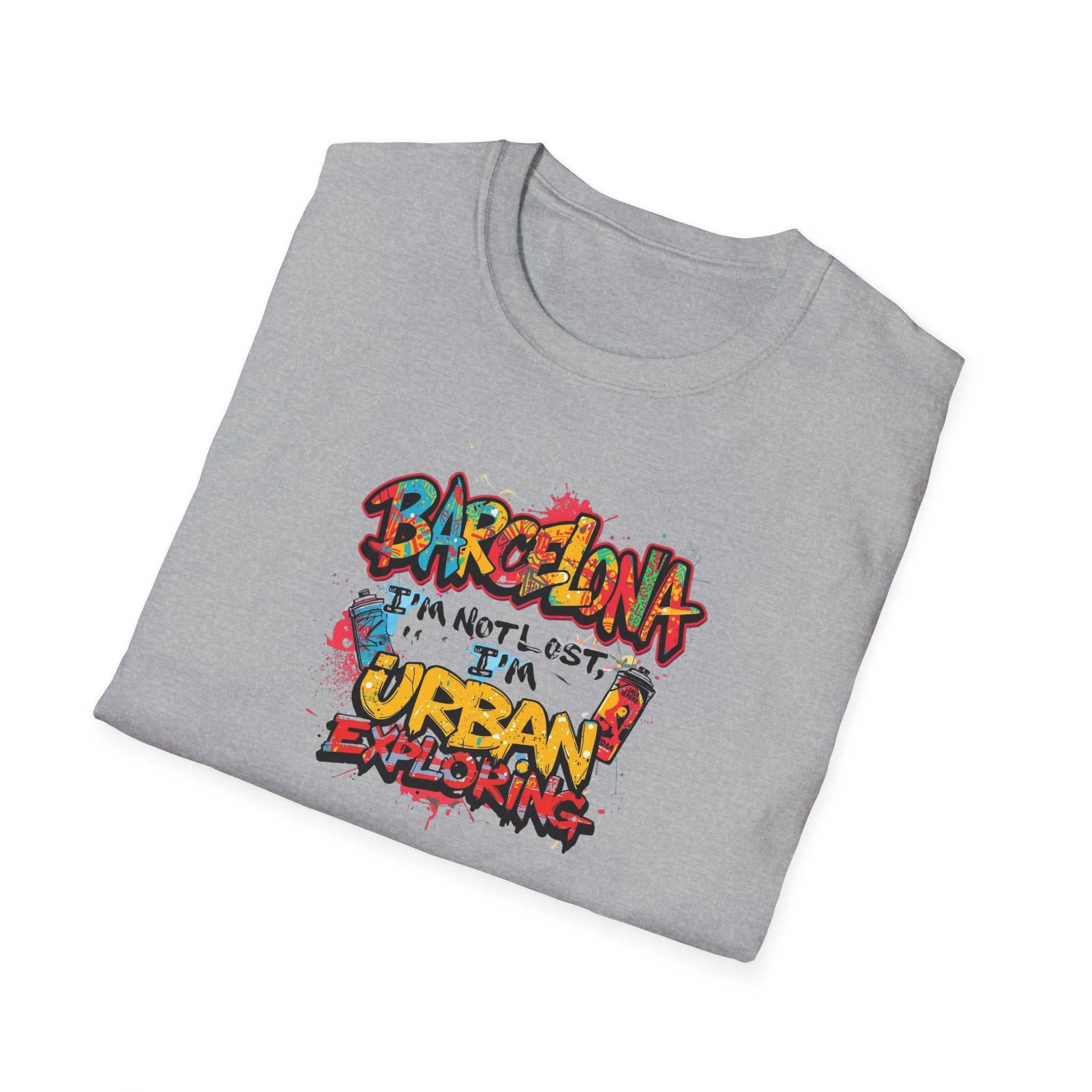 Barcelona Urban Graffiti T‑Shirt – Colorful Street Art Travel Tee