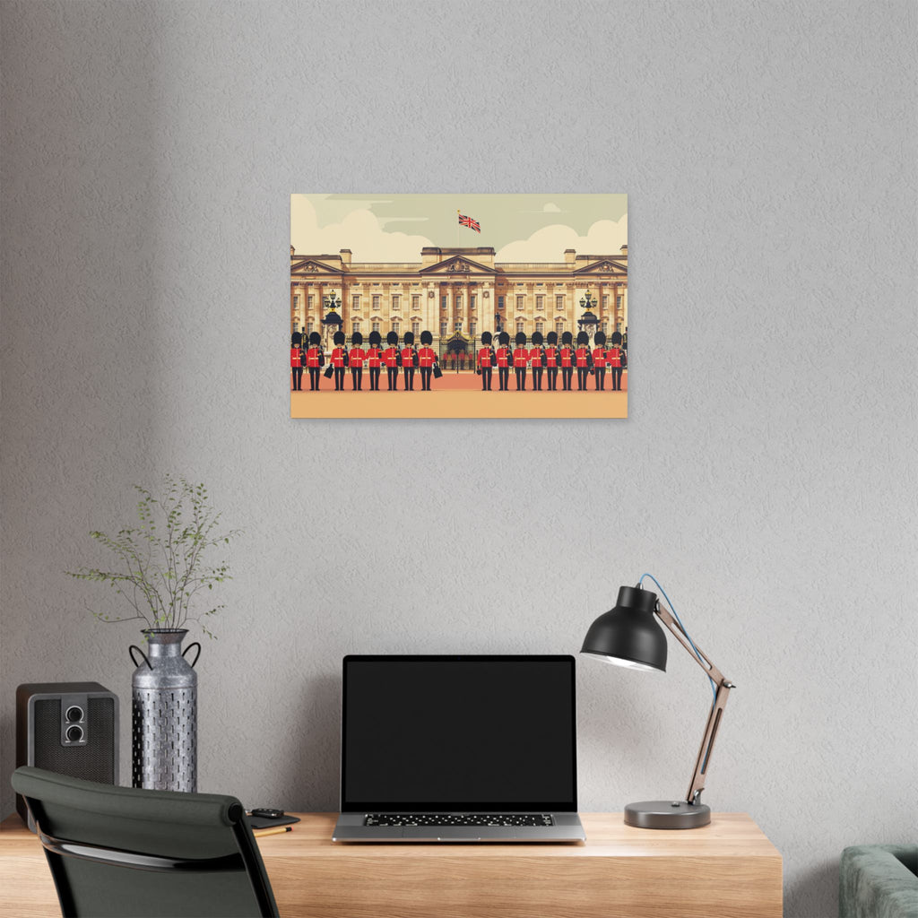 Buckingham Palace Guards Canvas Wall Art — British Royal Guard Illustration
