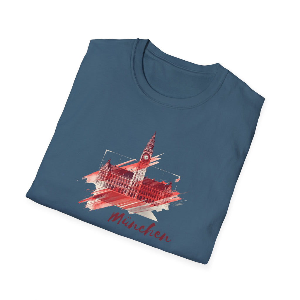 Munchen skyline brushstroke T-Shirt | Munich cityscape souvenir