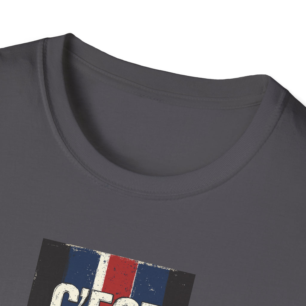 C'est Bon French Flag Stripe T-Shirt | Retro French Phrase Tee