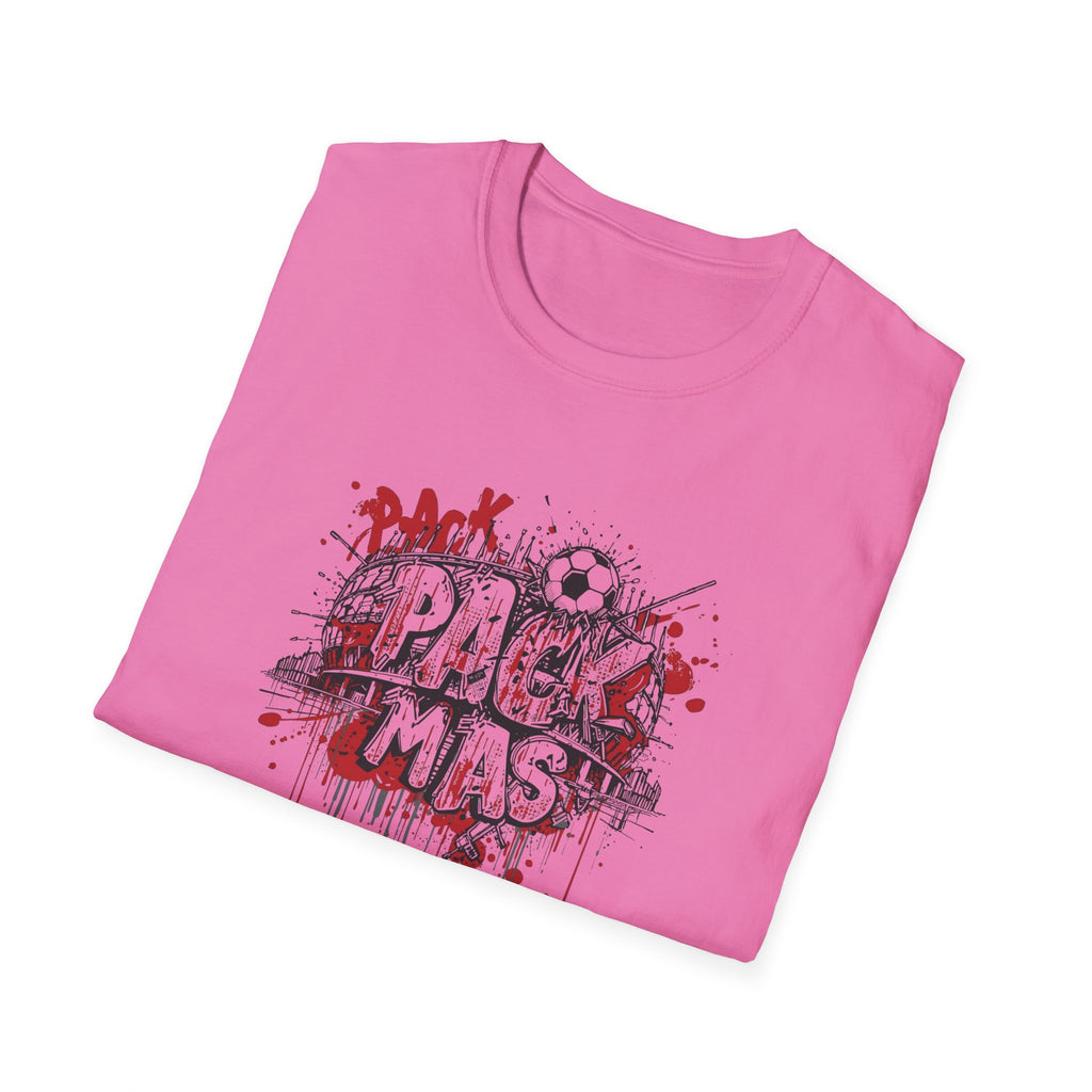 Pack Mas T-Shirt | Skull Mask Illustration, Horror Dripping Text