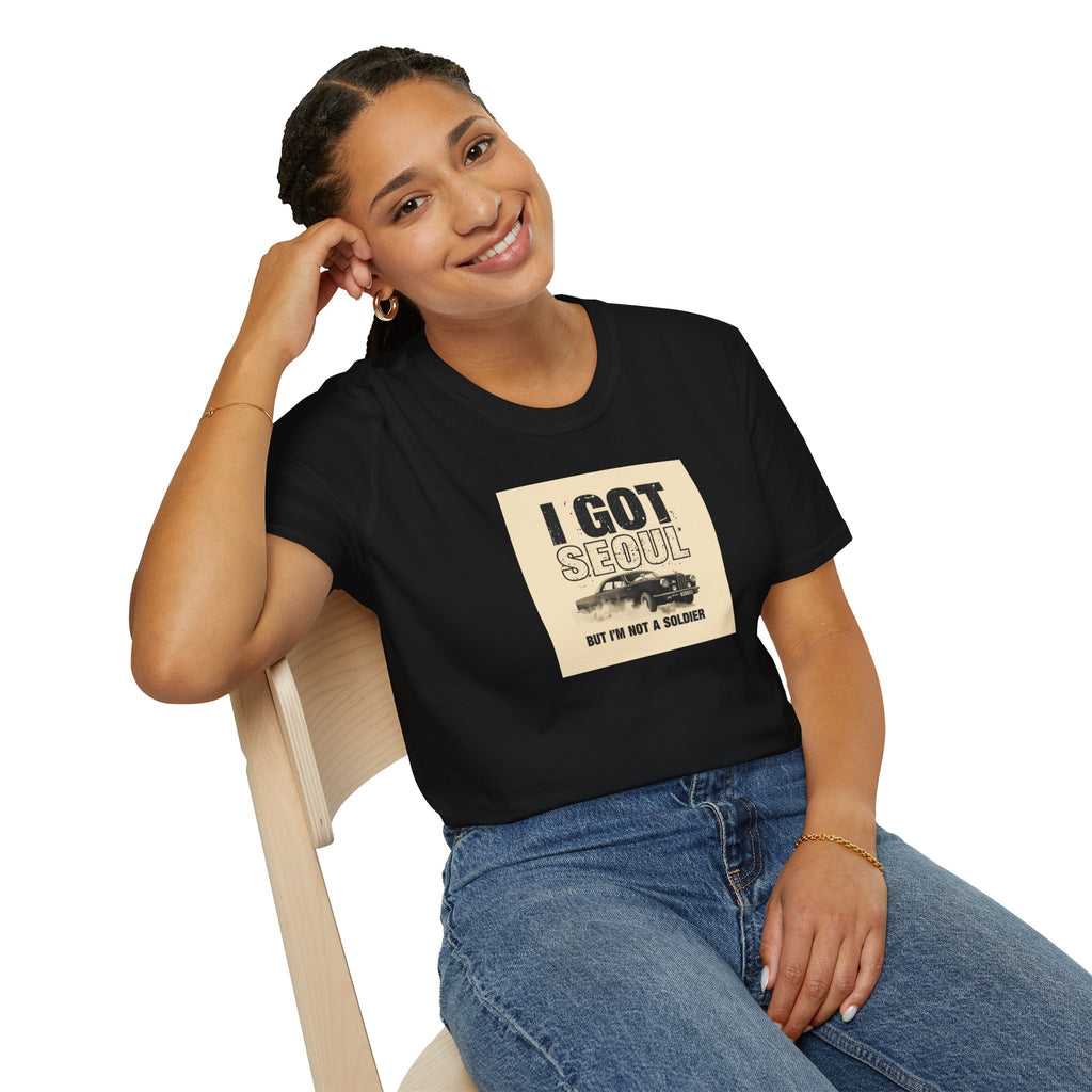 Seoul Travel Tee — "I Got Seoul But I’m Not A Soldier" Vintage Korea Souvenir T-Shirt