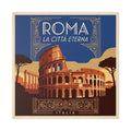 Rome Colosseum Stretched Canvas - 'ROMA La Città Eterna' Vintage Travel Art