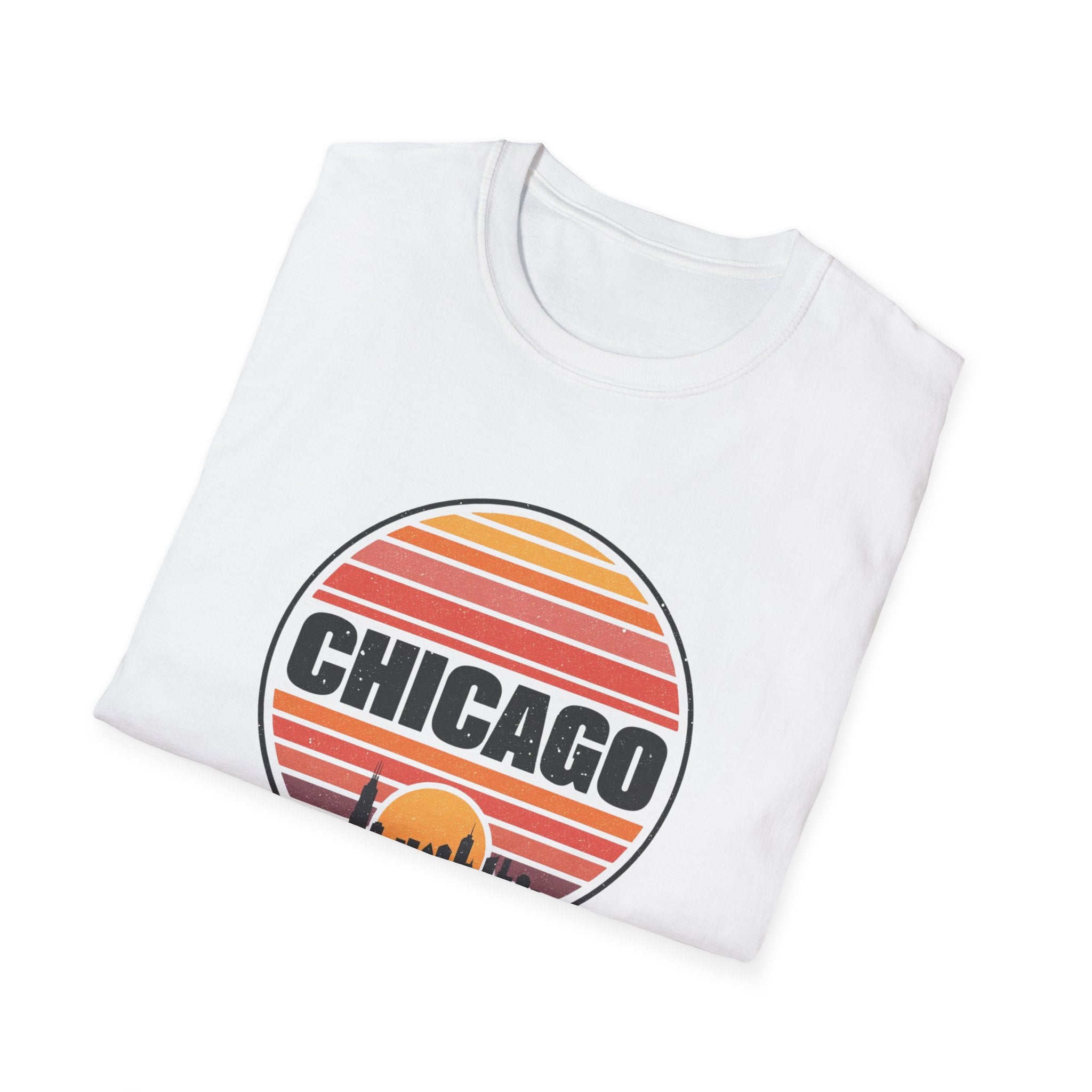 Chicago Vintage Sunset T-Shirt — Retro City Skyline Tee