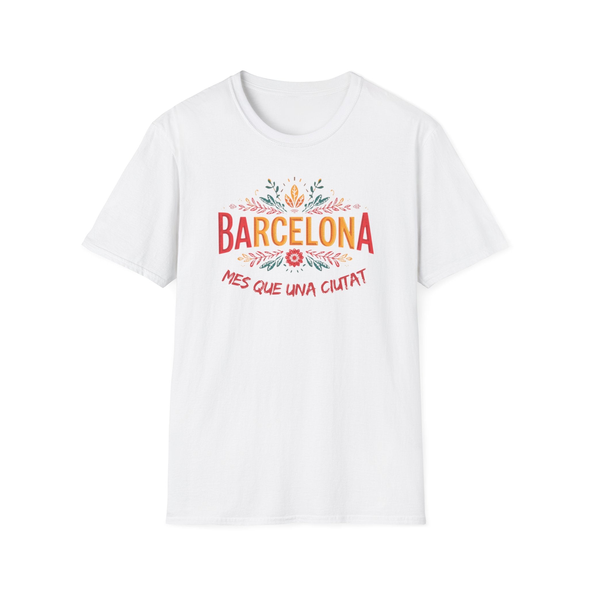 Barcelona floral script T-Shirt | Més que una ciutat, Catalonia travel tee