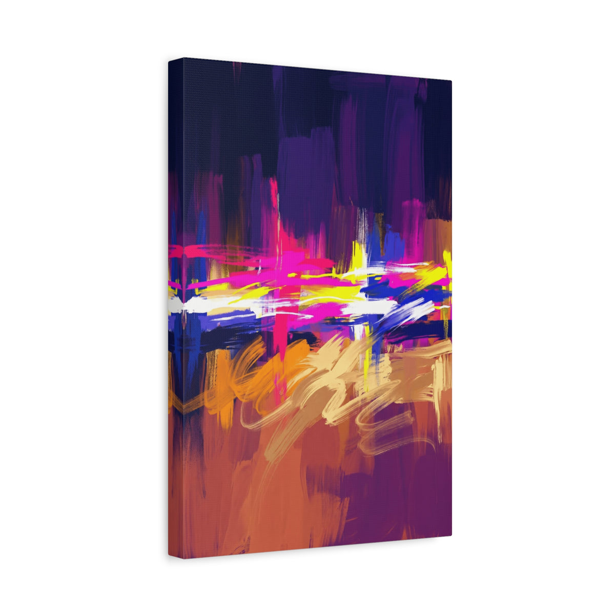 Abstract Neon Horizon inspired by Las Vegas and Mojave Desert contrast Canvas