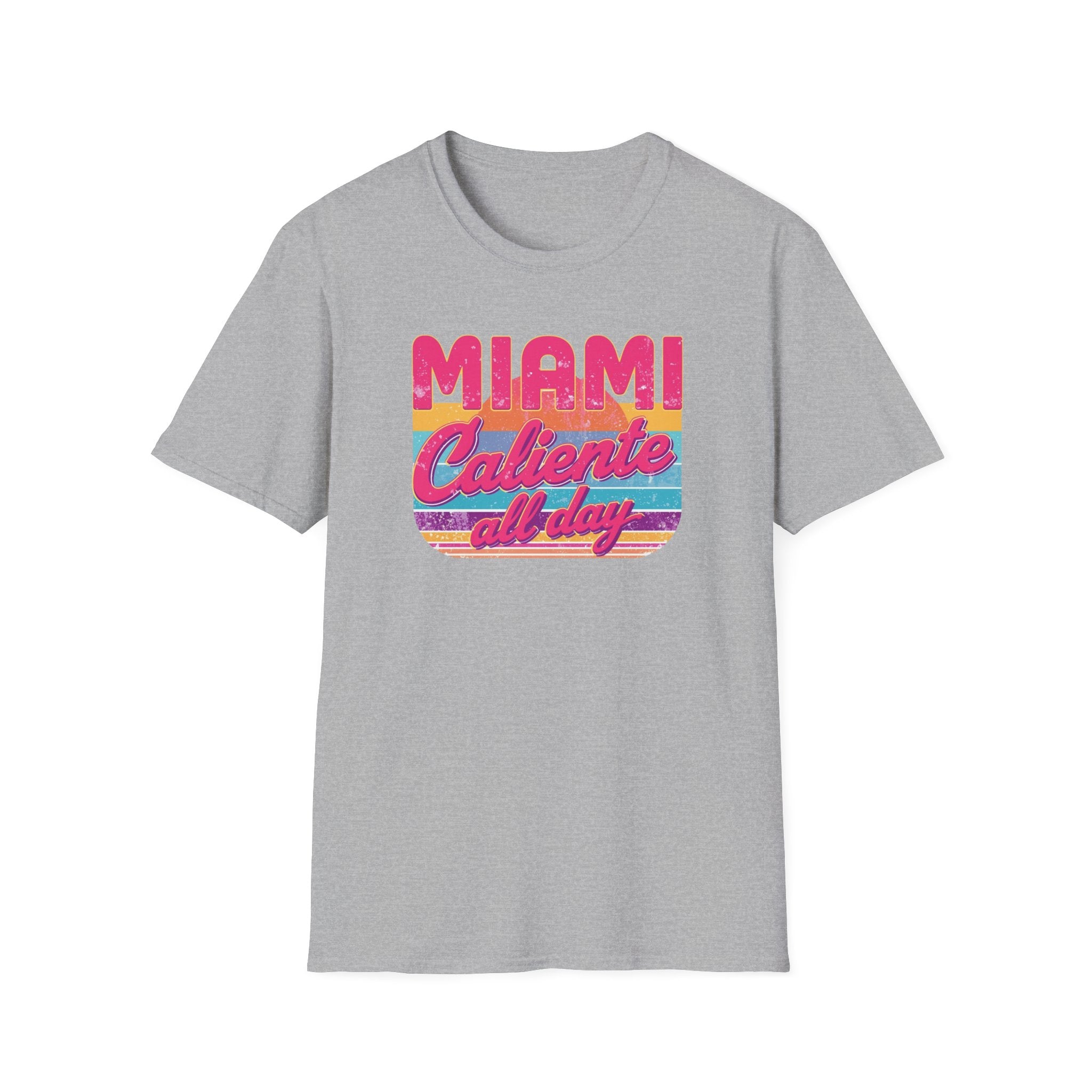 Miami Caliente All Day T-Shirt — Retro Sunset Vacation Tee