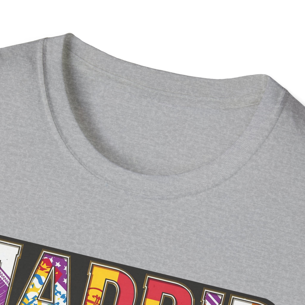 Madrid Colorful Lettering T-Shirt | City Typography Travel Shirt