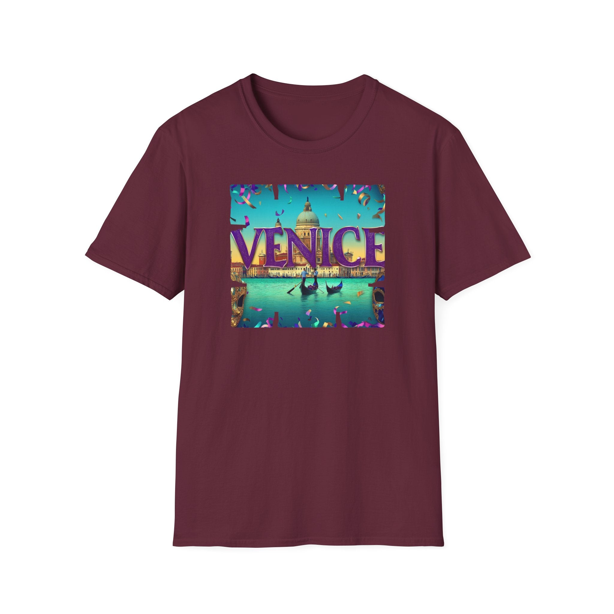 Venice Retro Travel Poster T-Shirt | Italian Canal Gondola Design