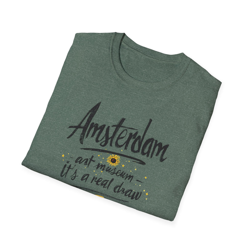 Amsterdam Art Museum T-Shirt — "Amsterdam" Script Graphic with "art museum — it’s a real draw"