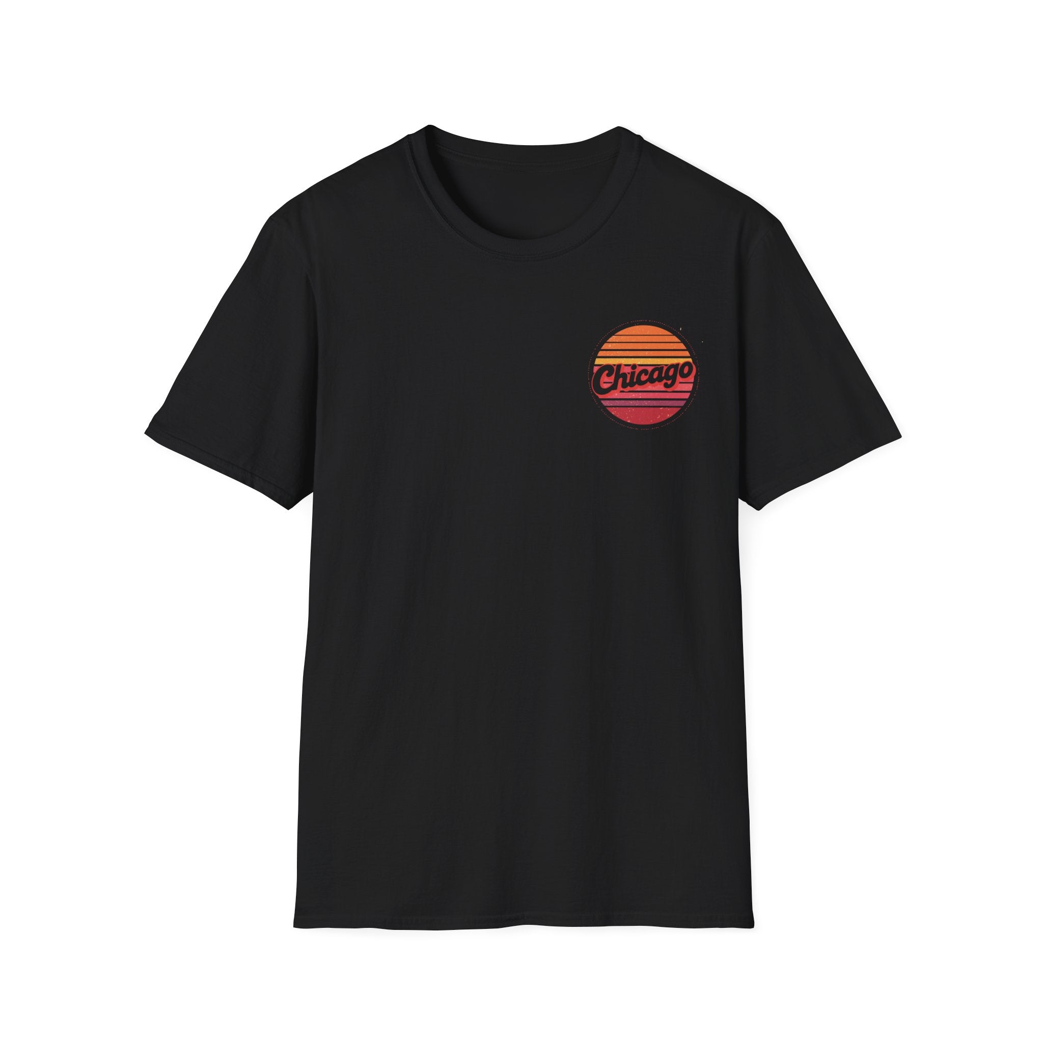 Chicago Retro Sunset T-Shirt | Vintage City Logo Tee