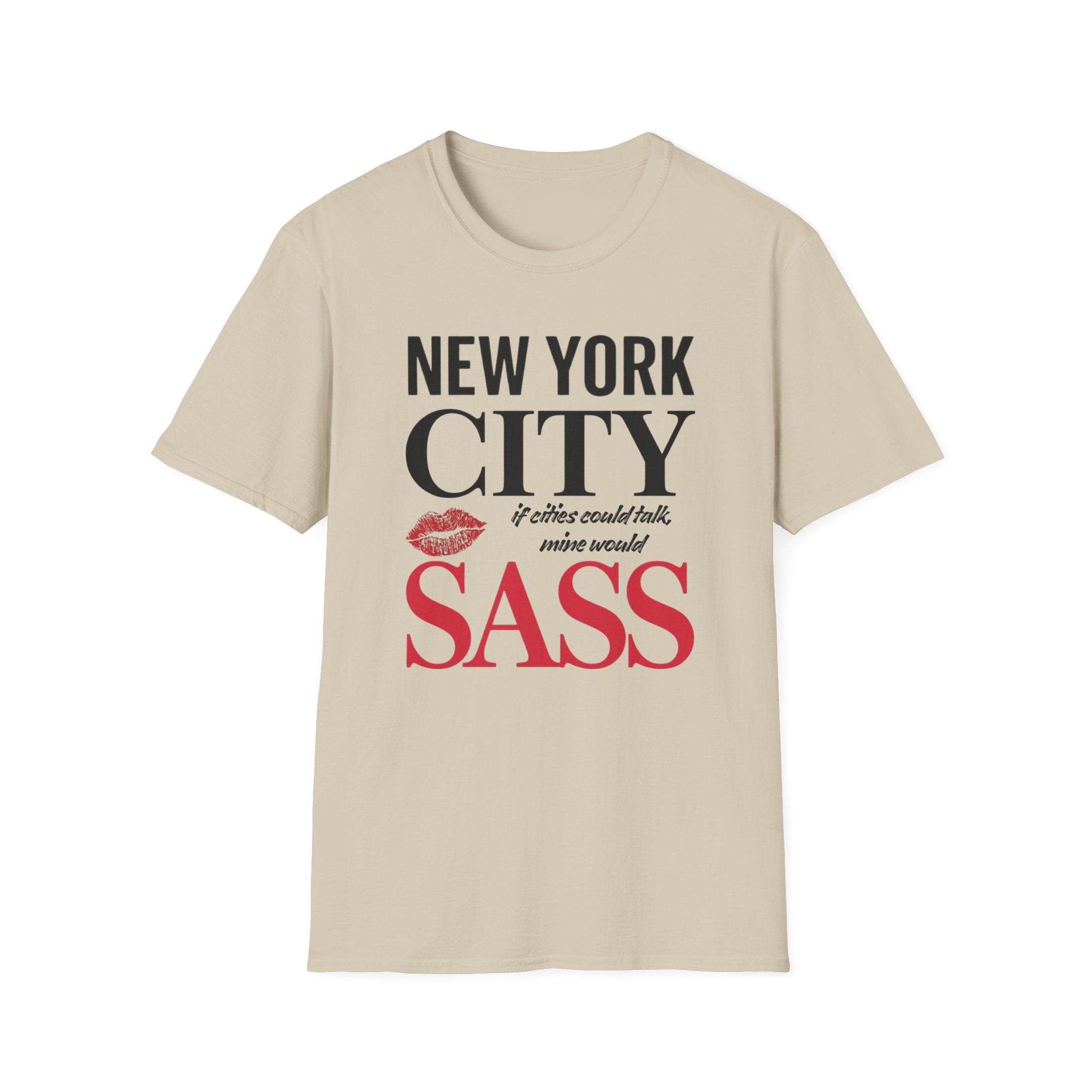 New York City Sass T-Shirt — NYC Lipstick Kiss Graphic Tee