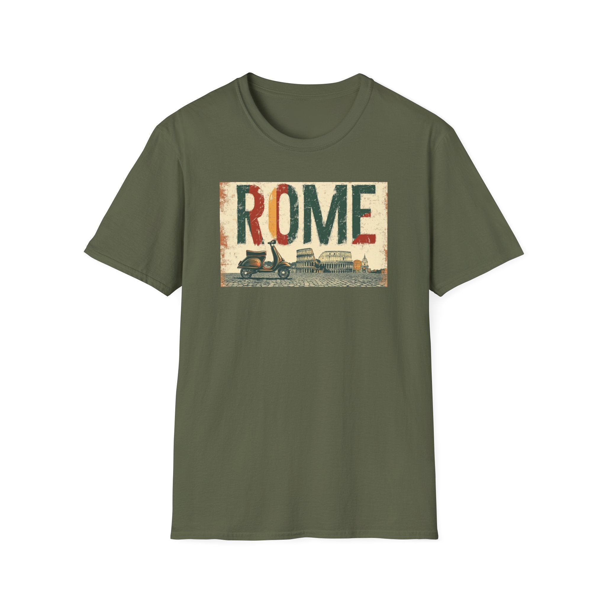 Rome Vintage Travel Graphic T-Shirt | Retro Roman Skyline Tee