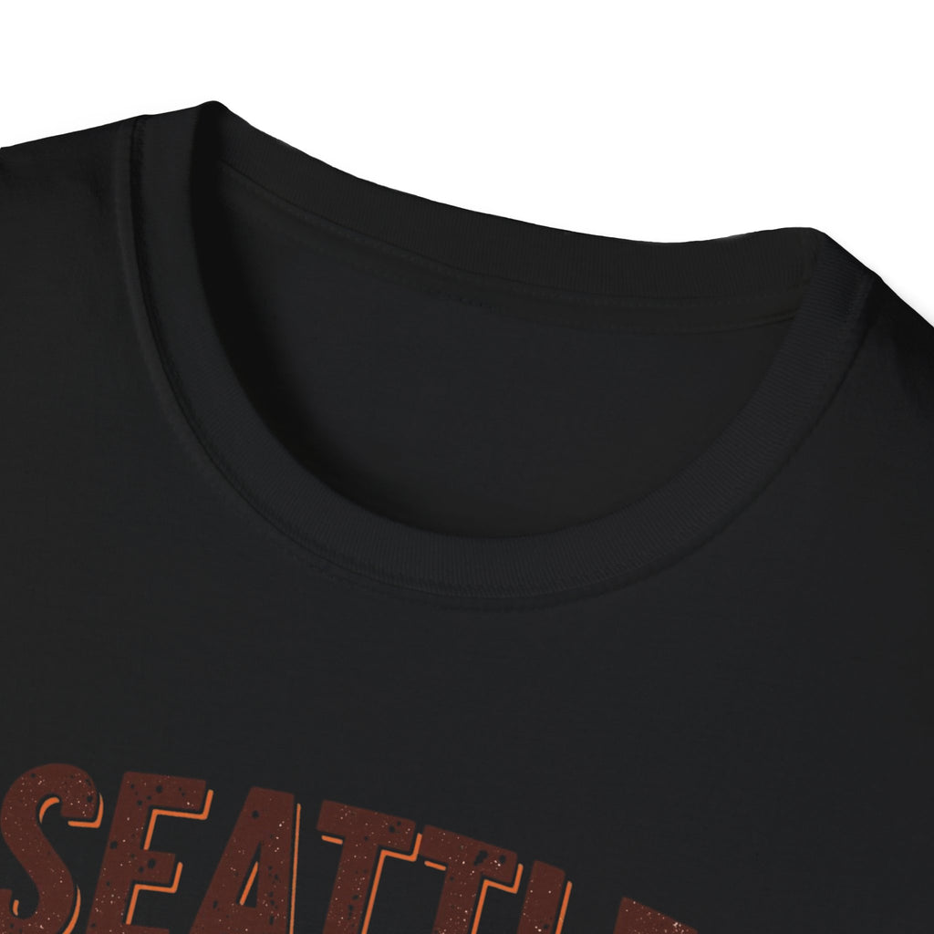 Seattle T-Shirt — "This City Runs on Caffeine and Chaos"