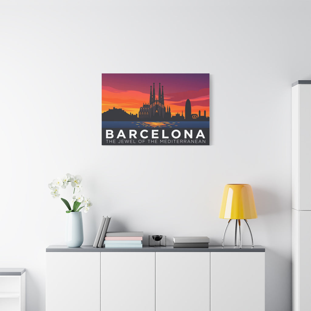 Barcelona Sunset Canvas Print — The Jewel of the Mediterranean