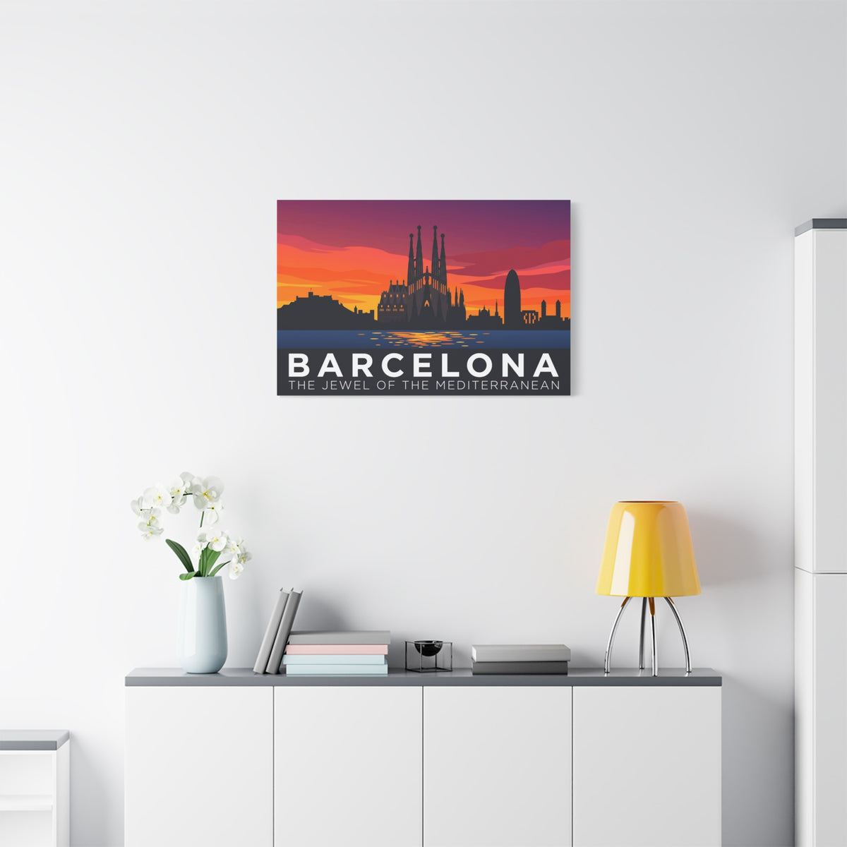 Barcelona Sunset Canvas Print — The Jewel of the Mediterranean