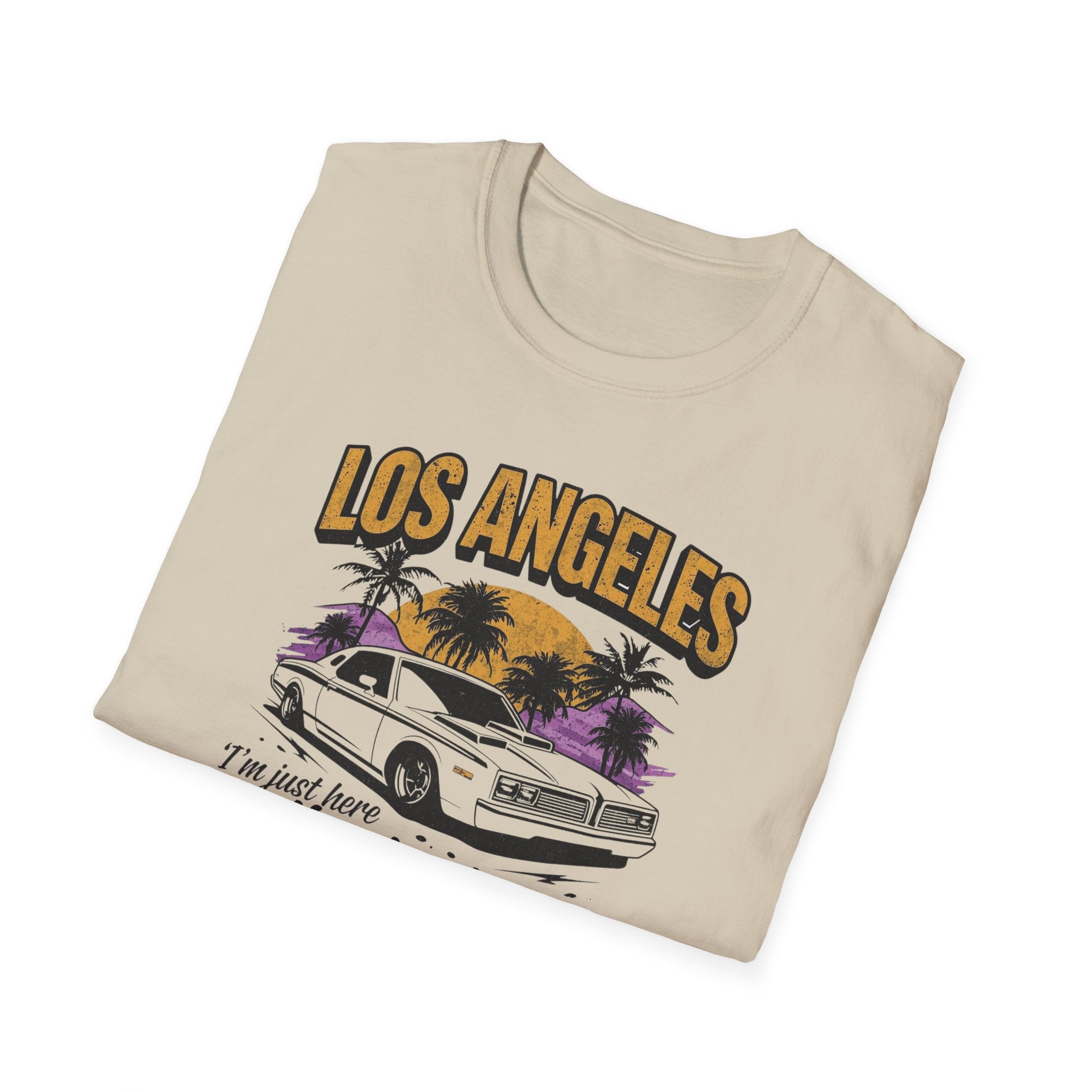Los Angeles Retro Car T-Shirt — "For the Street Cred" Vintage Sunset Tee