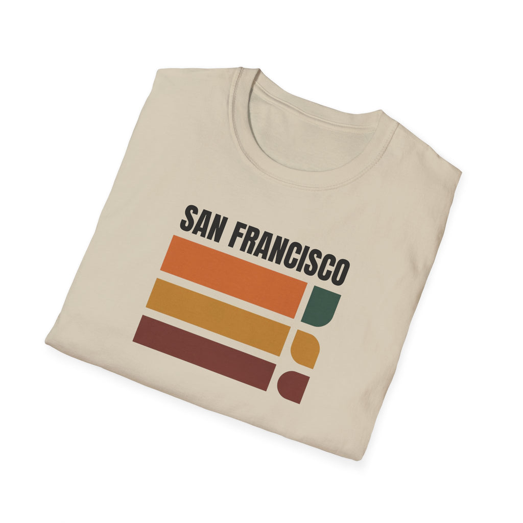 San Francisco Retro Stripes T-Shirt | Vintage City Skyline Bars