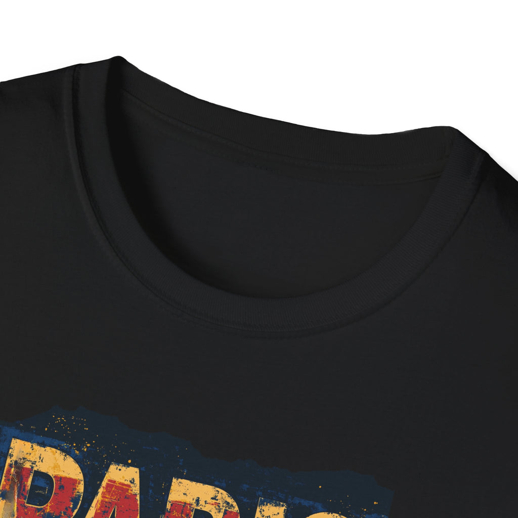 Paris Skyline Graphic T-Shirt | Vintage Textured Paris Design