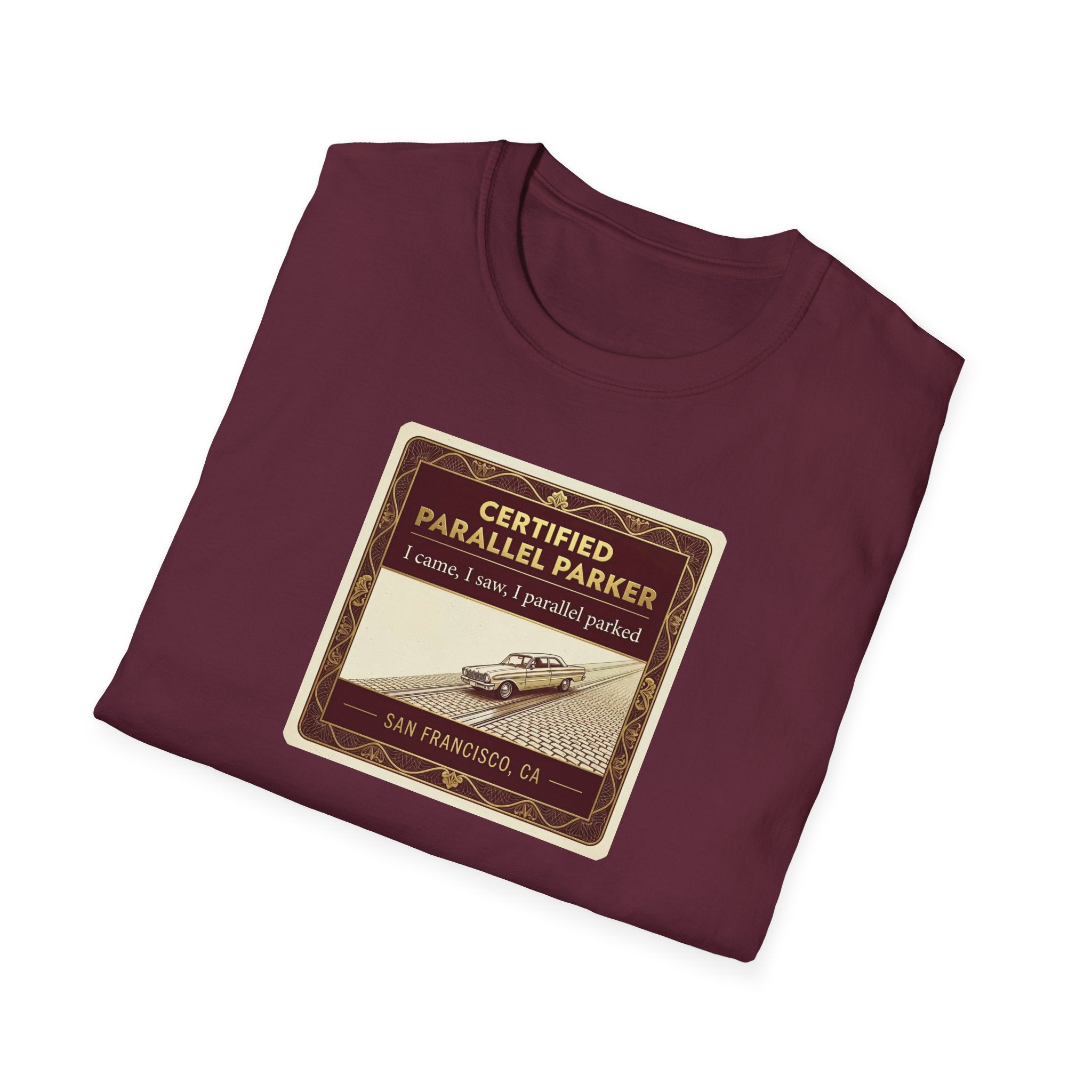 Vintage Airplane T-Shirt — "Certified Parallel Parker" Retro Pilot Tee