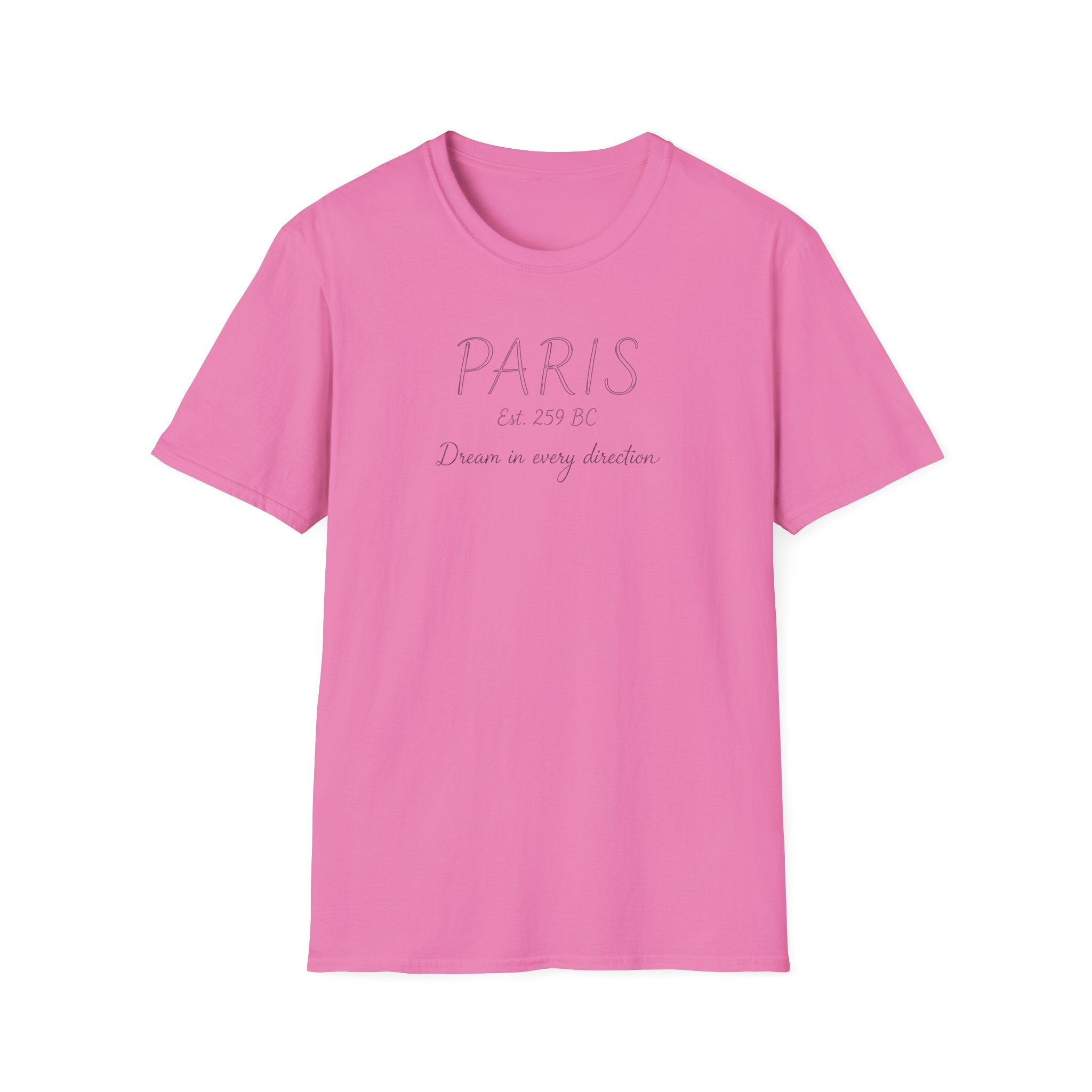 Paris Est. 259 BC T-Shirt – 'Dream in Every Direction' Minimalist Travel Tee