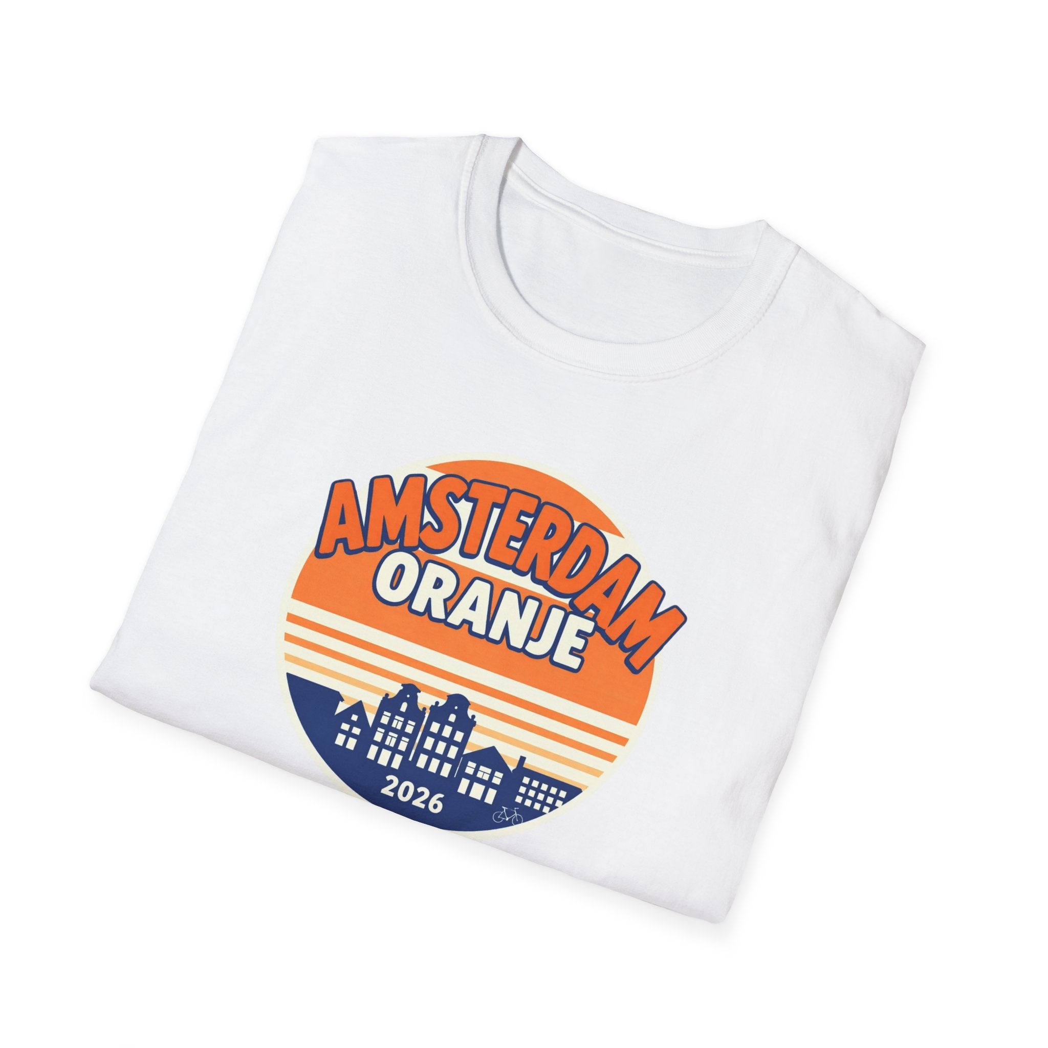 Amsterdam Oranje Vintage Skyline T-Shirt — 2026 Dutch Pride Tee