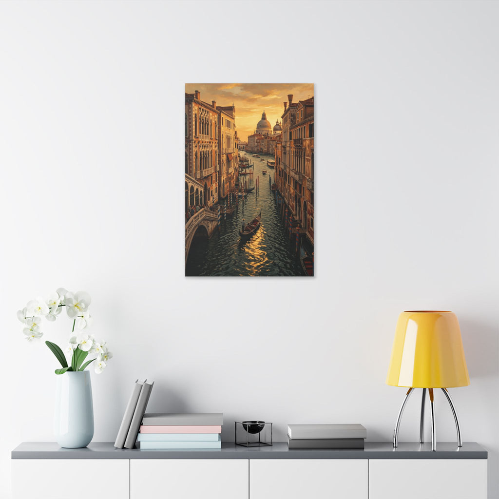 Venetian Canal Sunset Canvas Print