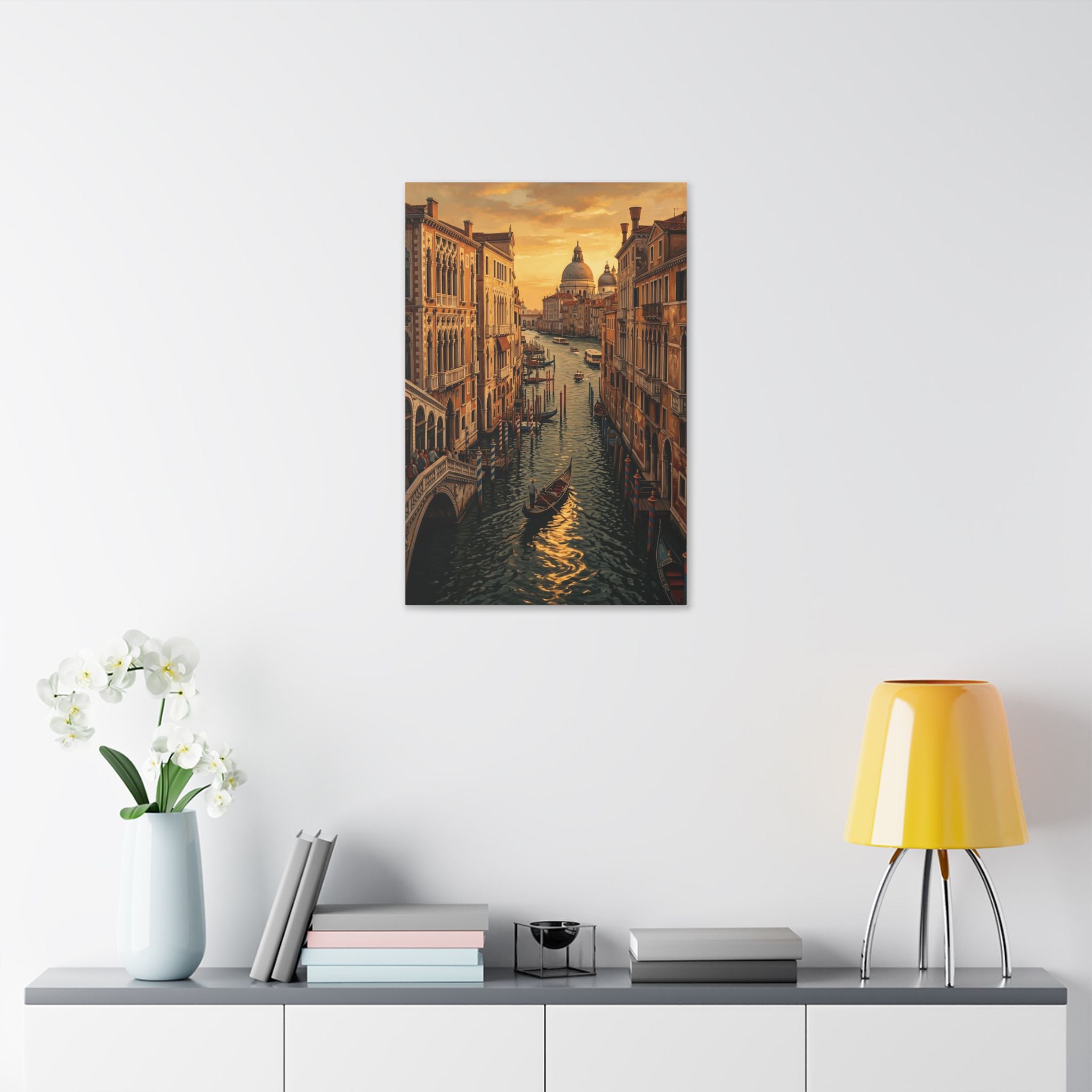 Venetian Canal Sunset Canvas Print