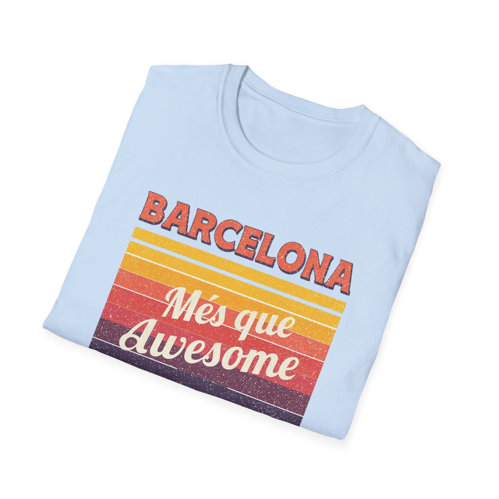 Barcelona "Més que Awesome" Retro Stripe T-Shirt