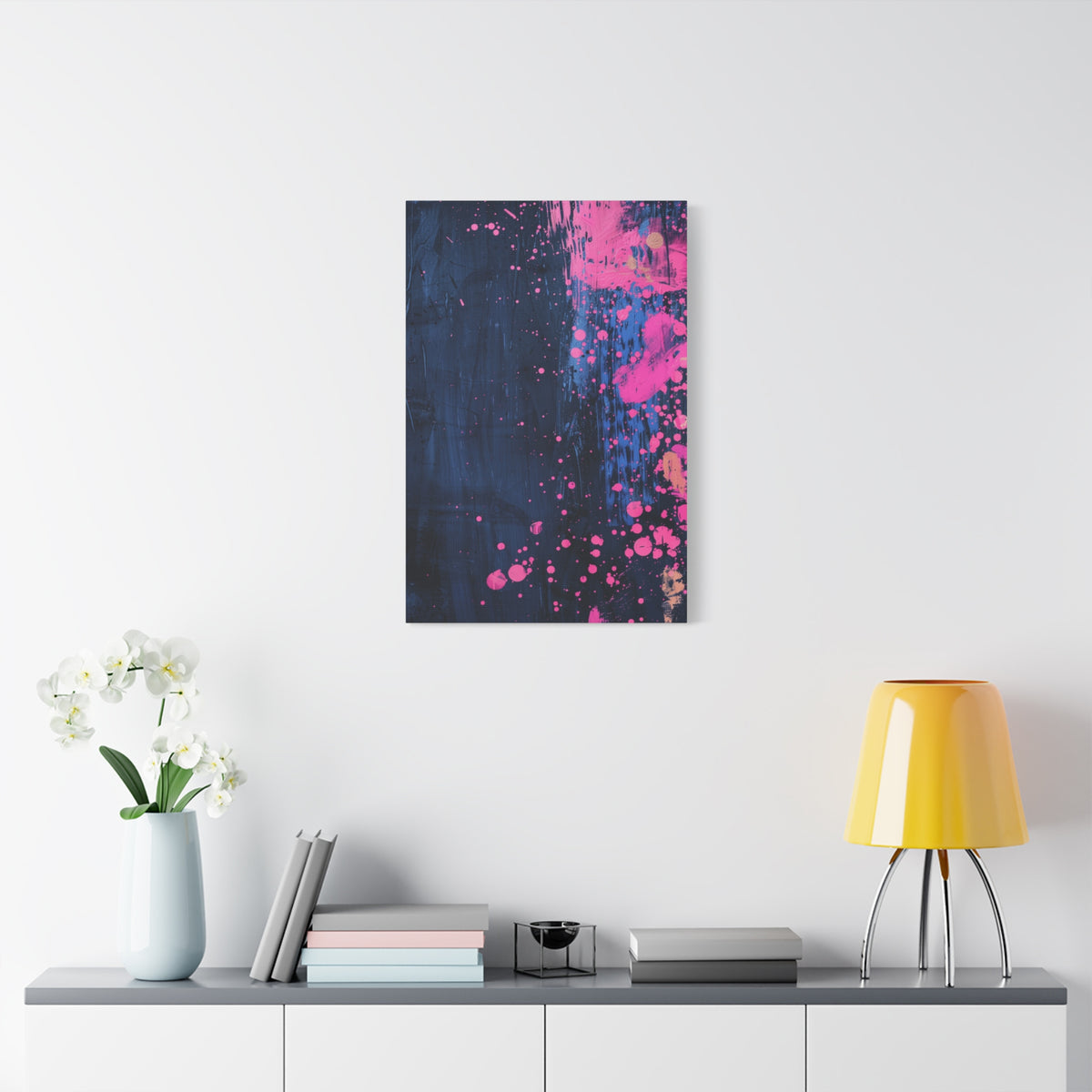 Abstract Neon Splash Canvas - Colour field painting inspired by Tokyo and Japanese artistic heritage