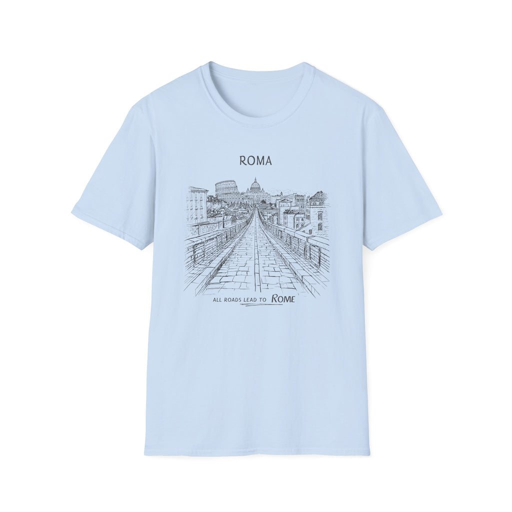 Rome skyline sketch T-Shirt | Ponte Sant'Angelo illustration, travel souvenir