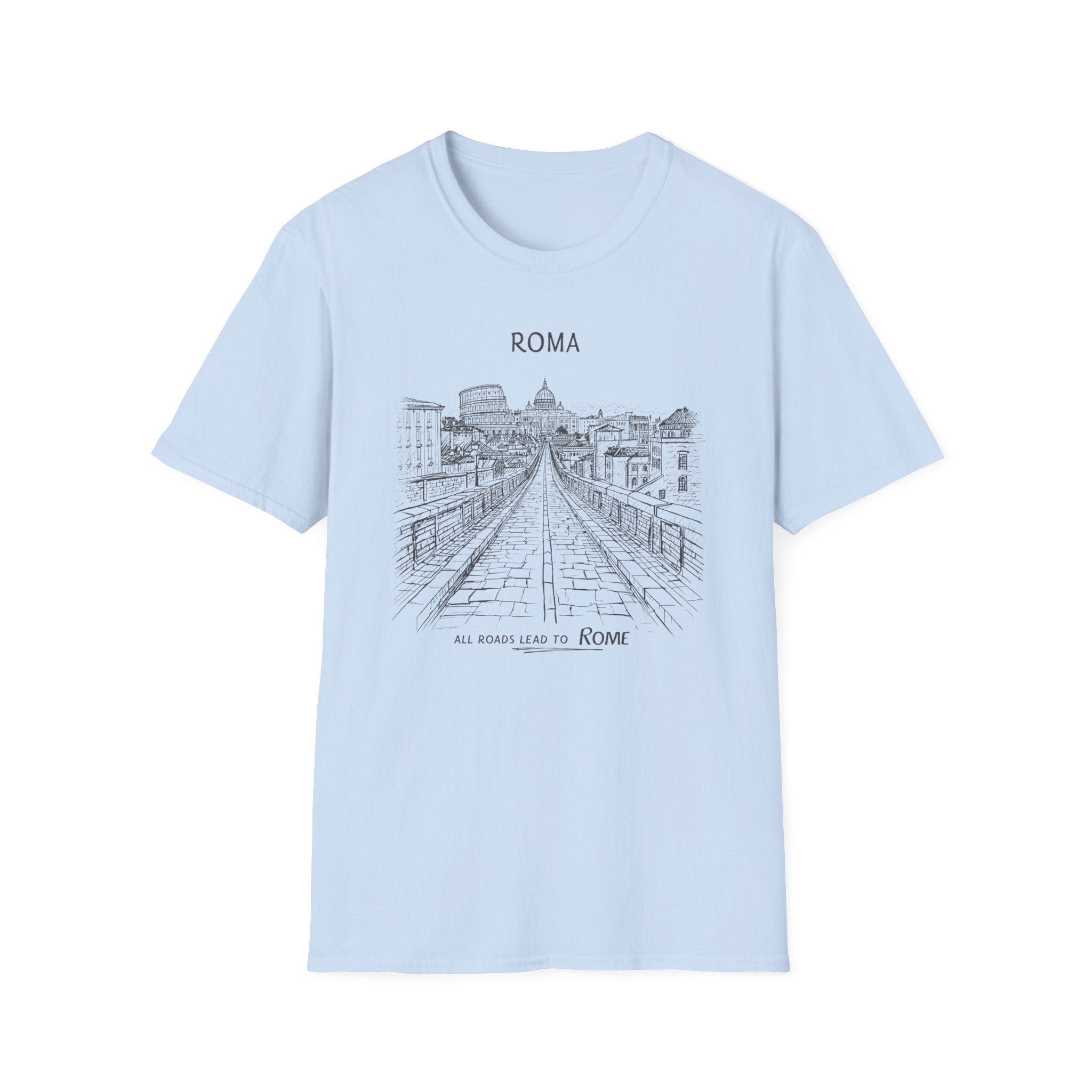 Rome skyline sketch T-Shirt | Ponte Sant'Angelo illustration, travel souvenir