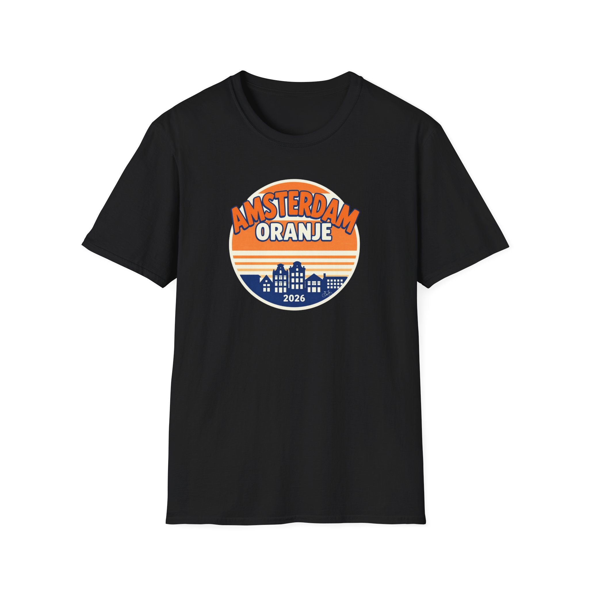 Amsterdam Oranje Vintage Skyline T-Shirt — 2026 Dutch Pride Tee
