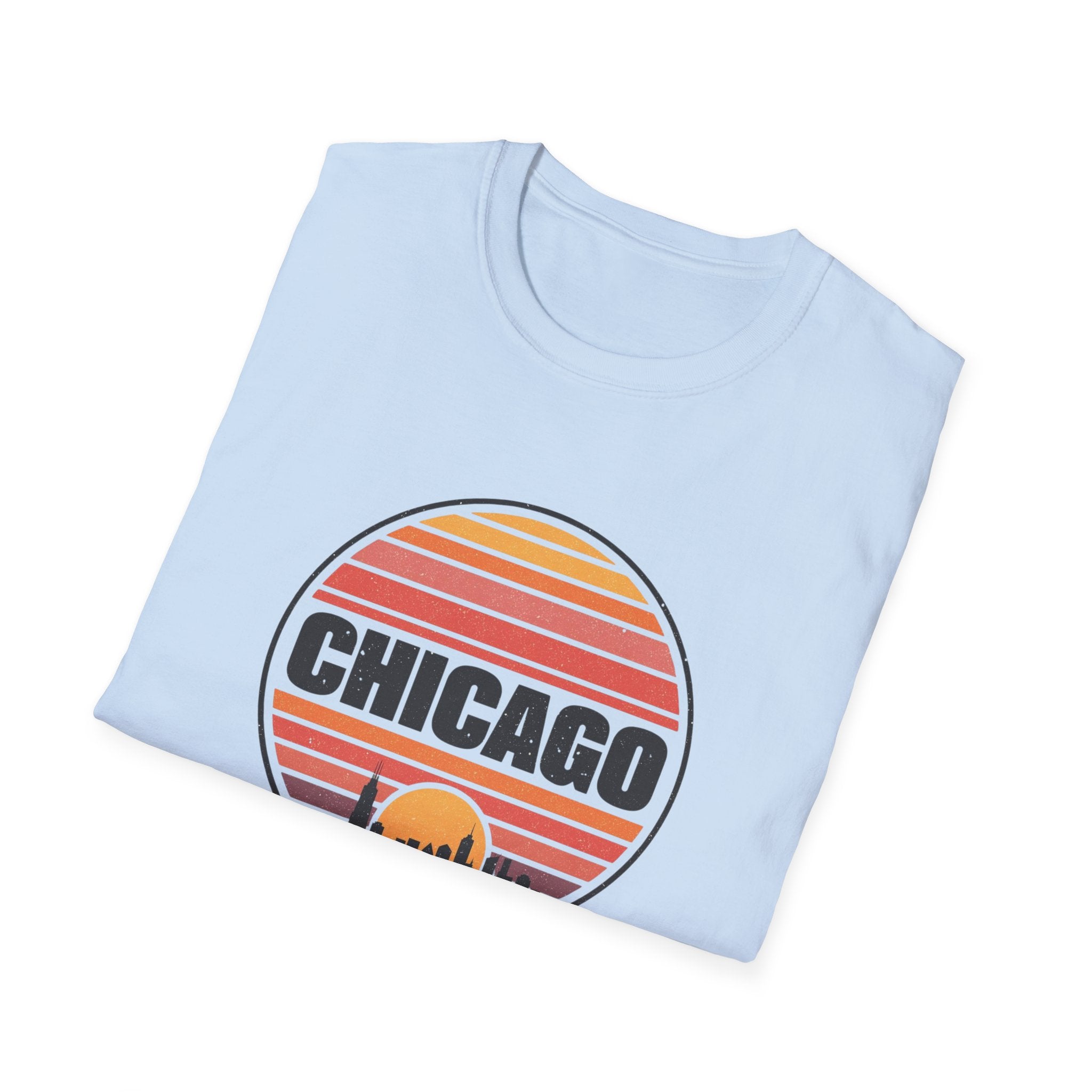 Chicago Vintage Sunset T-Shirt — Retro City Skyline Tee