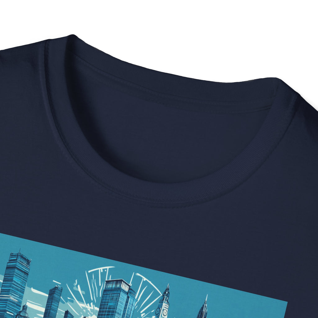 Manchester skyline T-Shirt | Cityscape graphic tee, England travel souvenir