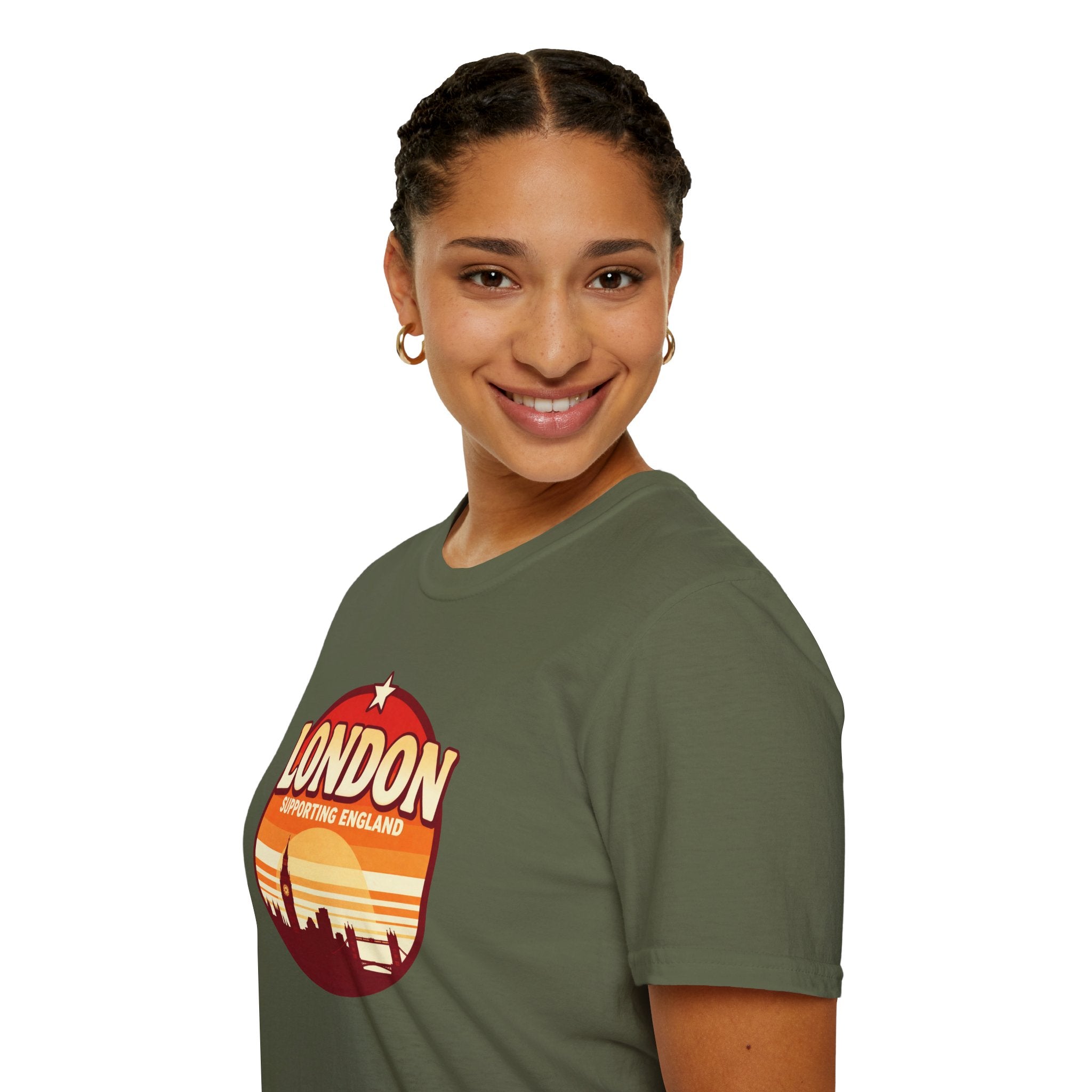London Skyline T‑Shirt — Supporting England Retro Sunset Graphic