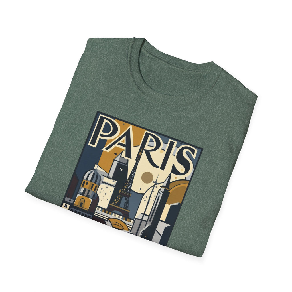 Paris Travel Poster T-Shirt — Retro Art Deco Cityscape Tee