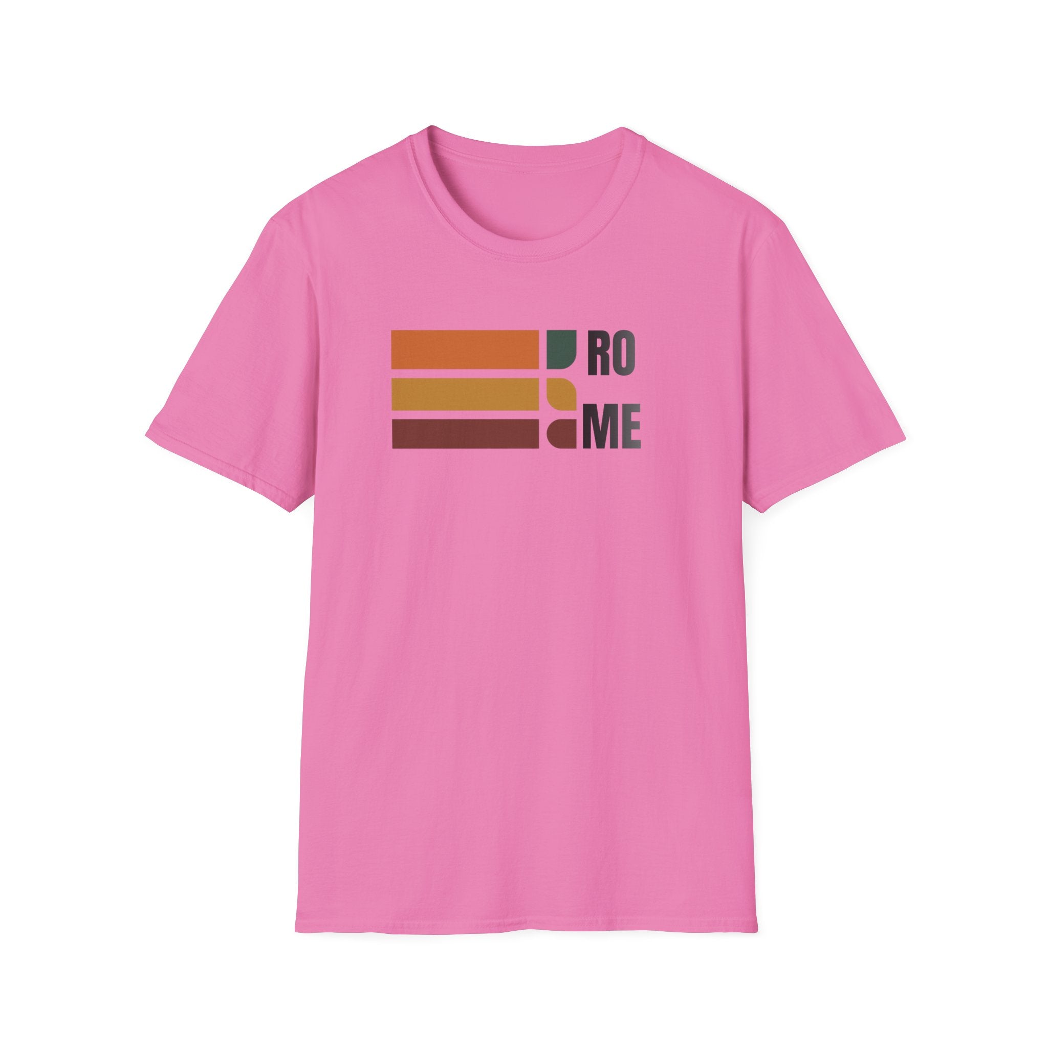 Rome Retro Stripes T-Shirt | Vintage Color Block Typography