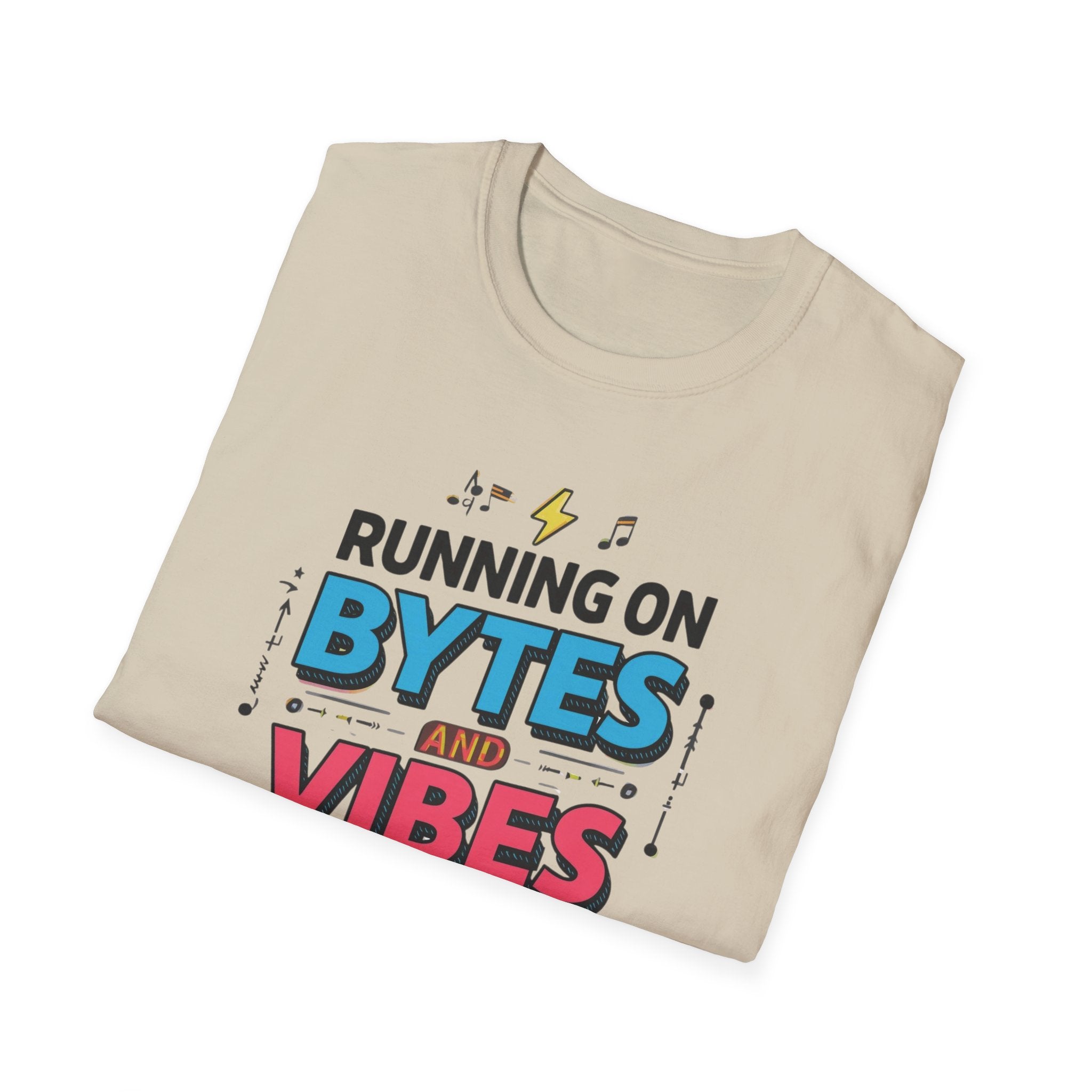 Running on Bytes and Vibes T-Shirt — Retro Tech Austin Graphic Tee