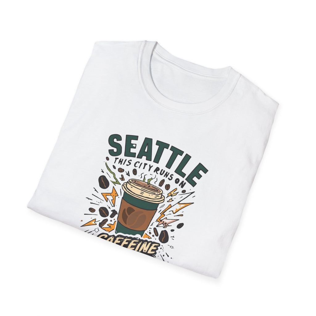 Seattle Caffeine Chaos T-Shirt – This City Runs on Coffee Graphic Tee