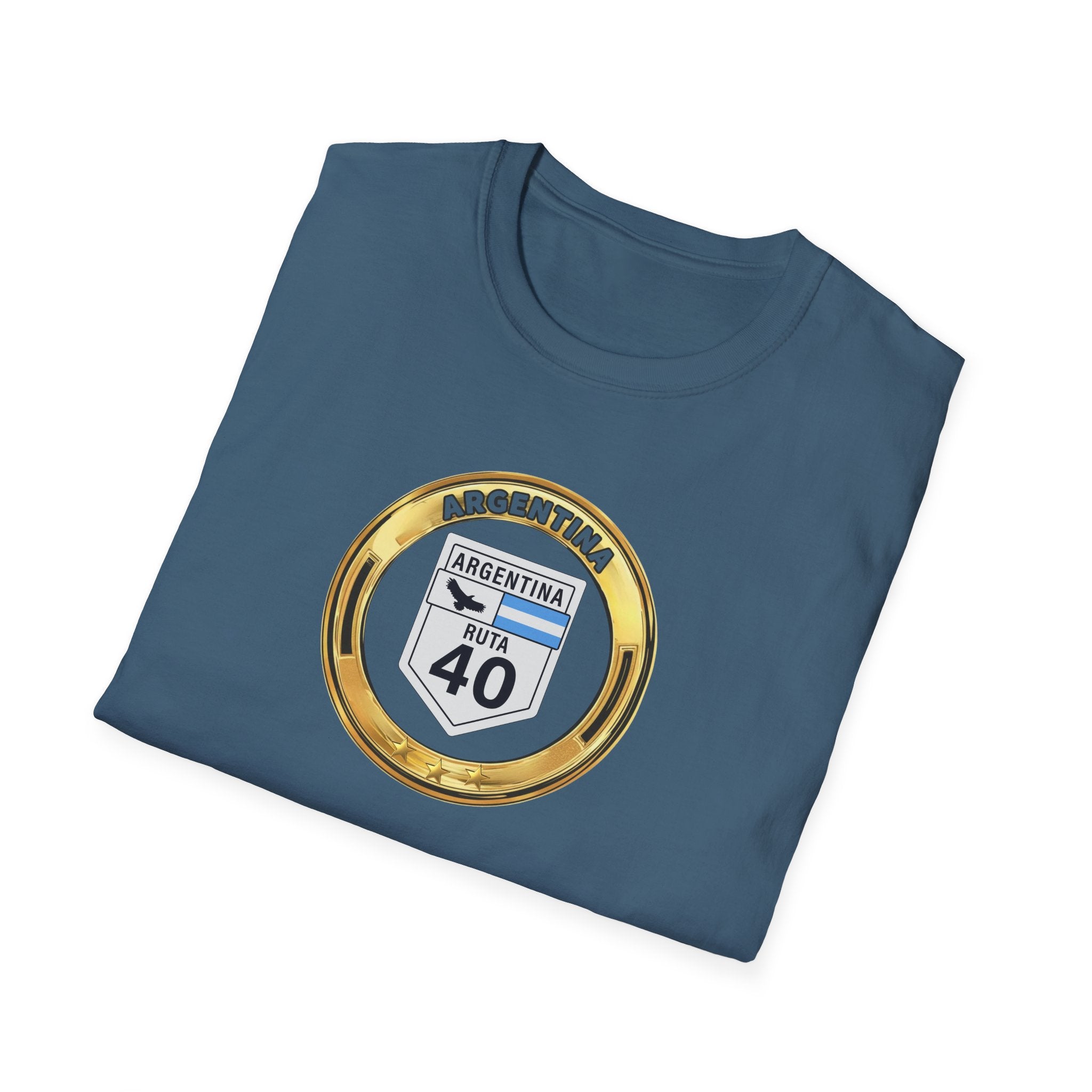 Argentina Route 40 T‑Shirt 3 Stars World Cup 2026— Vintage Ruta 40 Road Sign Tee
